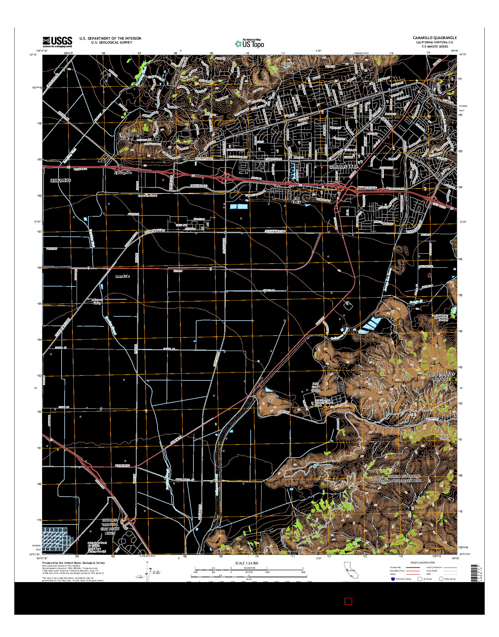 USGS US TOPO 7.5-MINUTE MAP FOR CAMARILLO, CA 2015