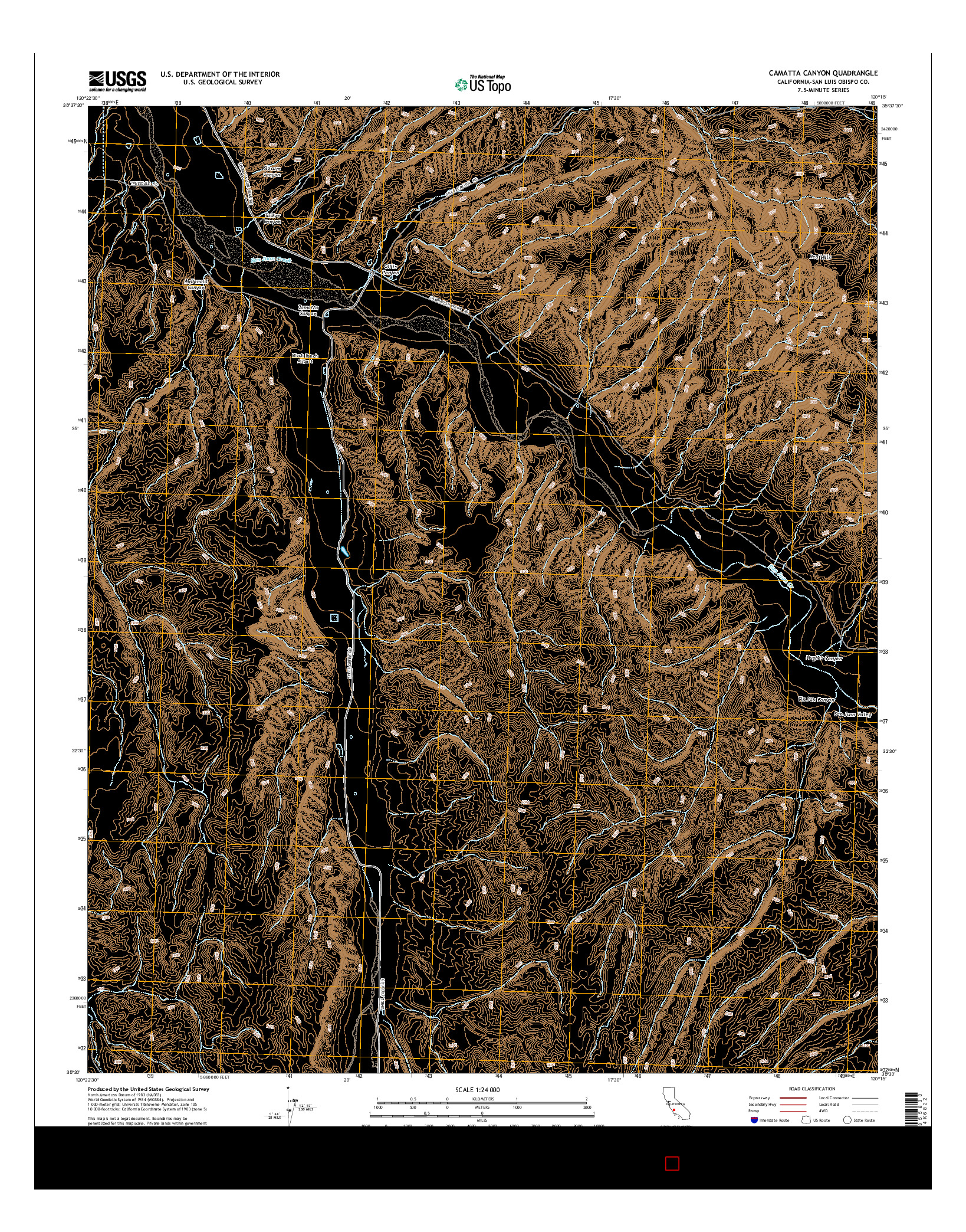 USGS US TOPO 7.5-MINUTE MAP FOR CAMATTA CANYON, CA 2015