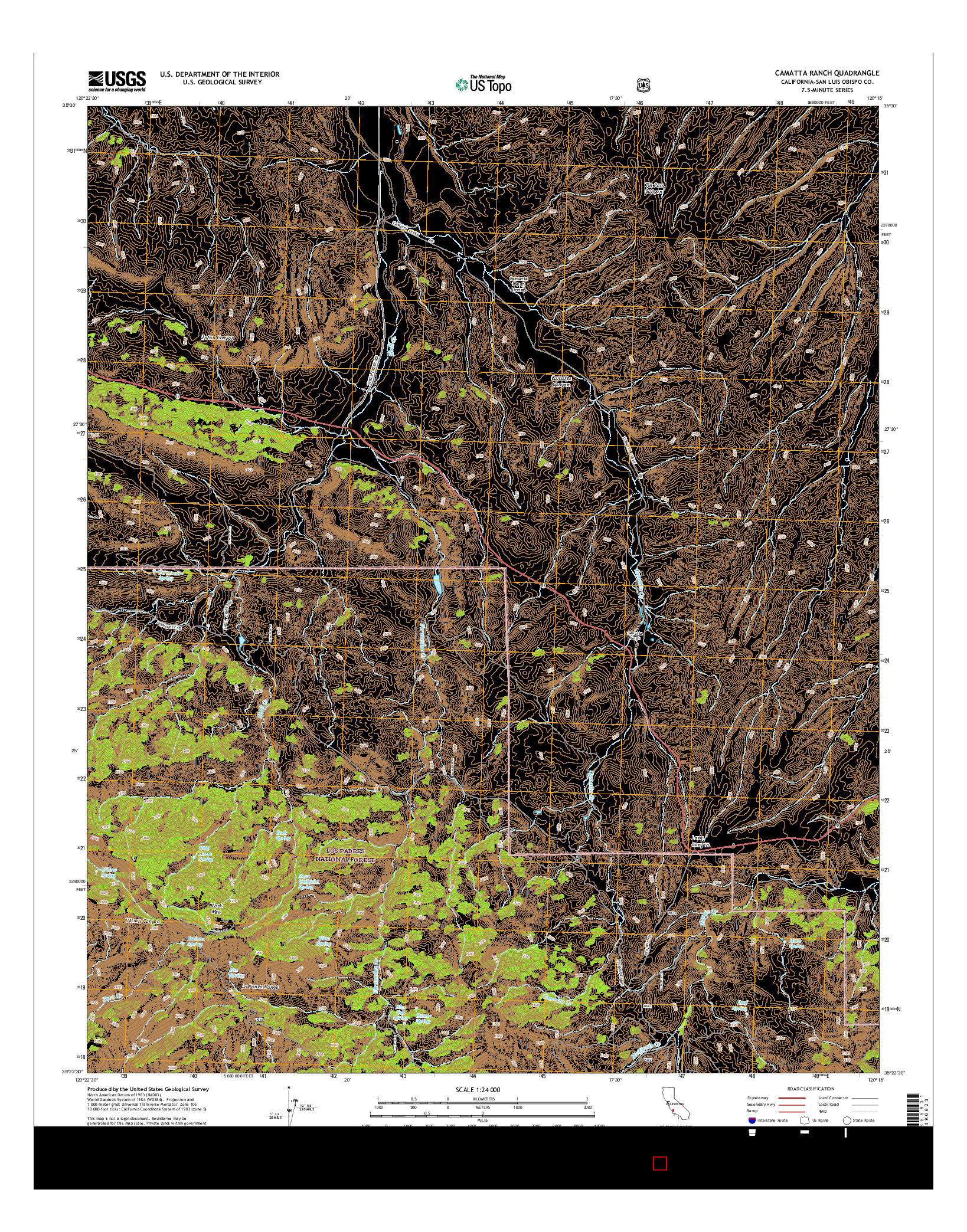 USGS US TOPO 7.5-MINUTE MAP FOR CAMATTA RANCH, CA 2015