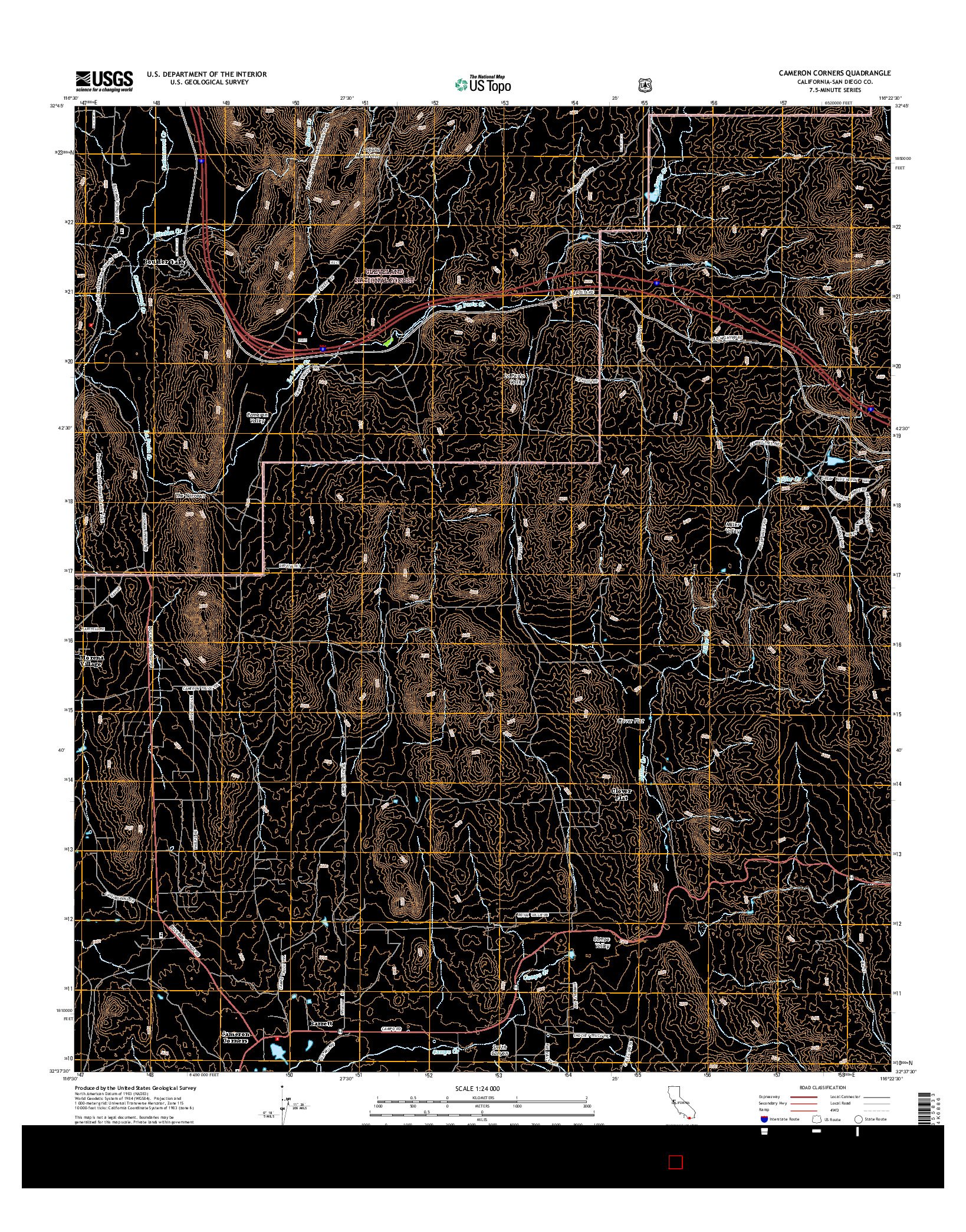 USGS US TOPO 7.5-MINUTE MAP FOR CAMERON CORNERS, CA 2015