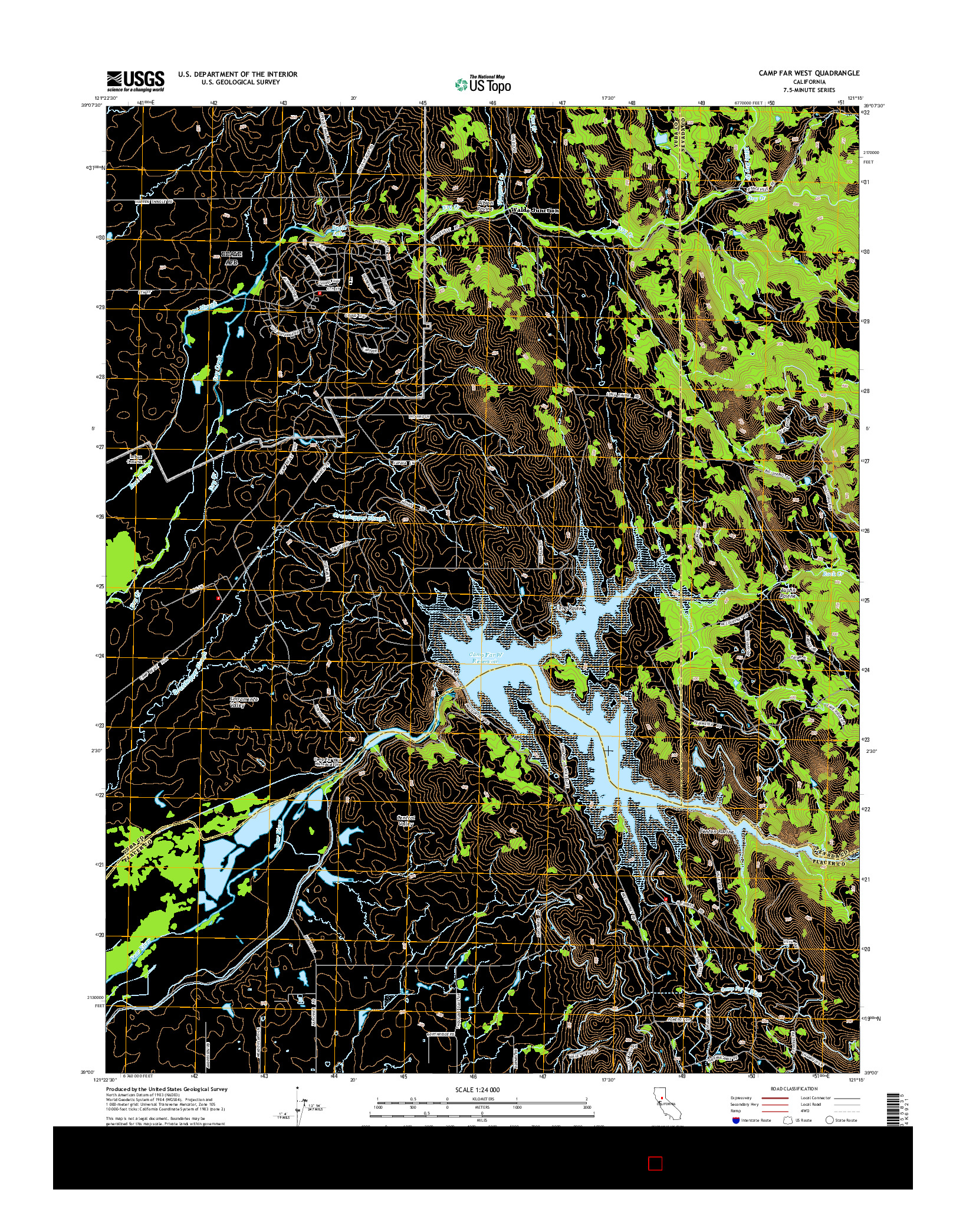 USGS US TOPO 7.5-MINUTE MAP FOR CAMP FAR WEST, CA 2015