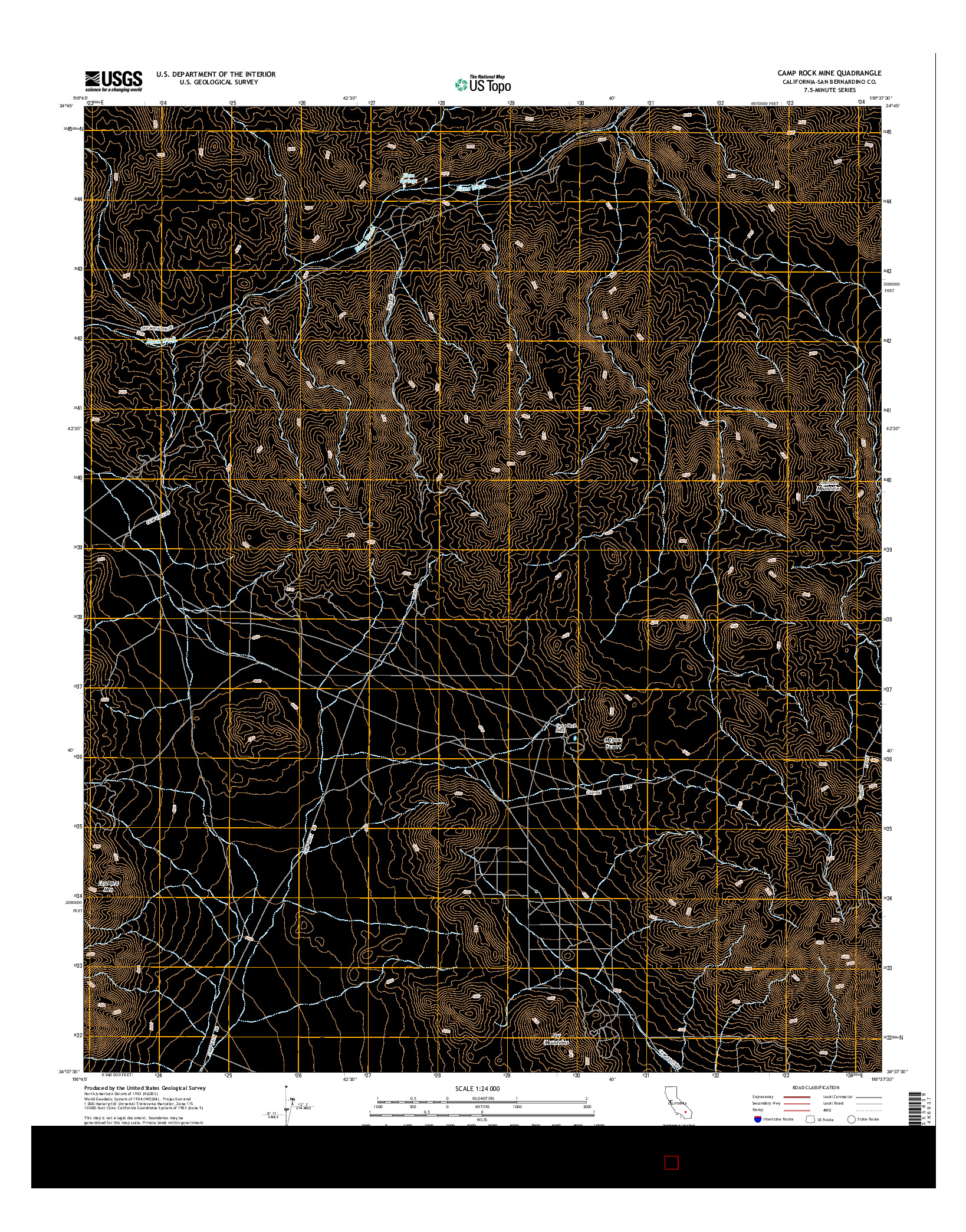 USGS US TOPO 7.5-MINUTE MAP FOR CAMP ROCK MINE, CA 2015