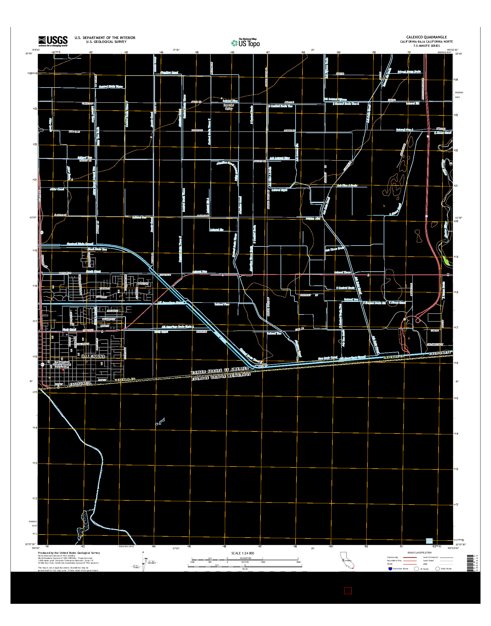 USGS US TOPO 7.5-MINUTE MAP FOR CALEXICO, CA-BCN 2015