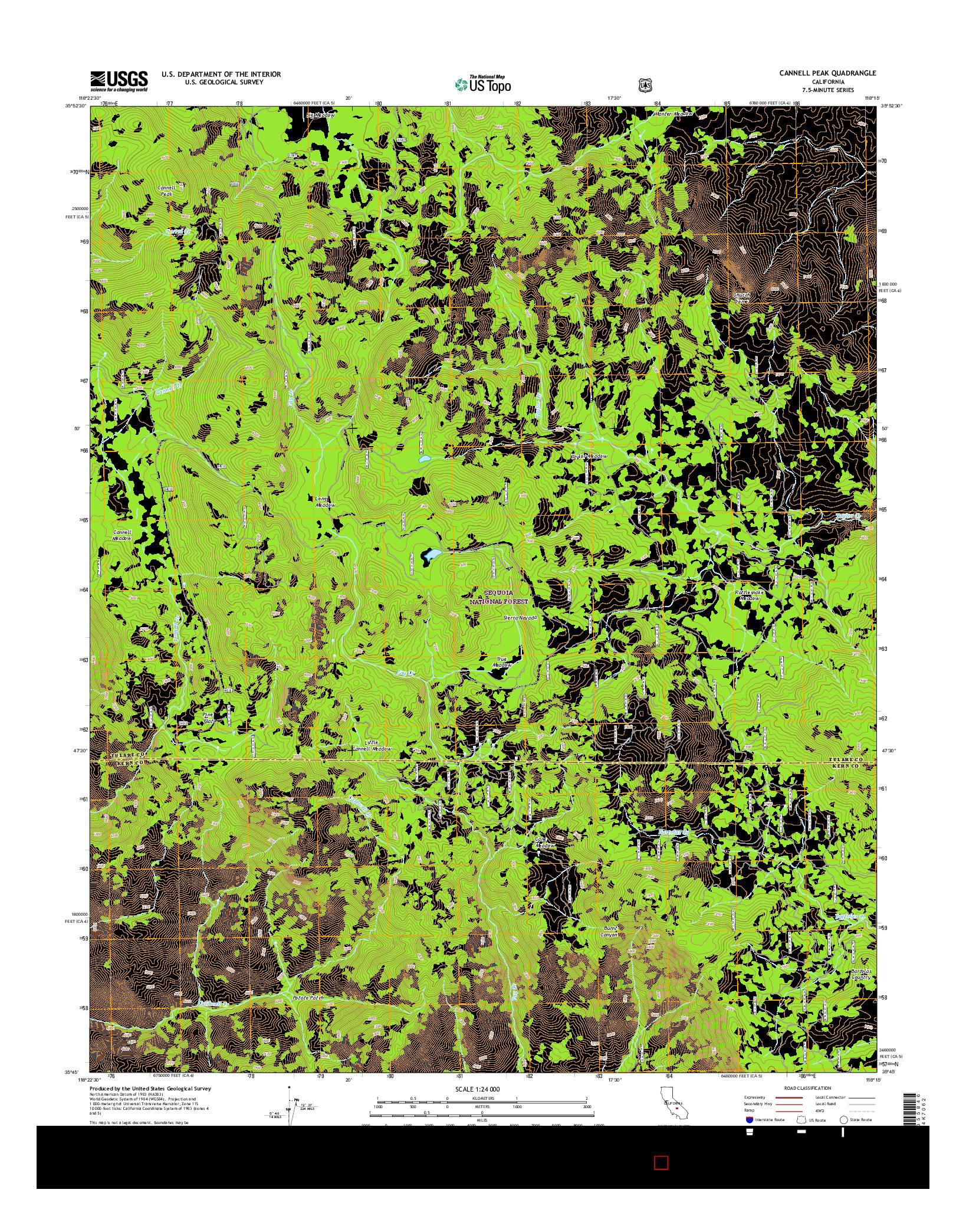 USGS US TOPO 7.5-MINUTE MAP FOR CANNELL PEAK, CA 2015