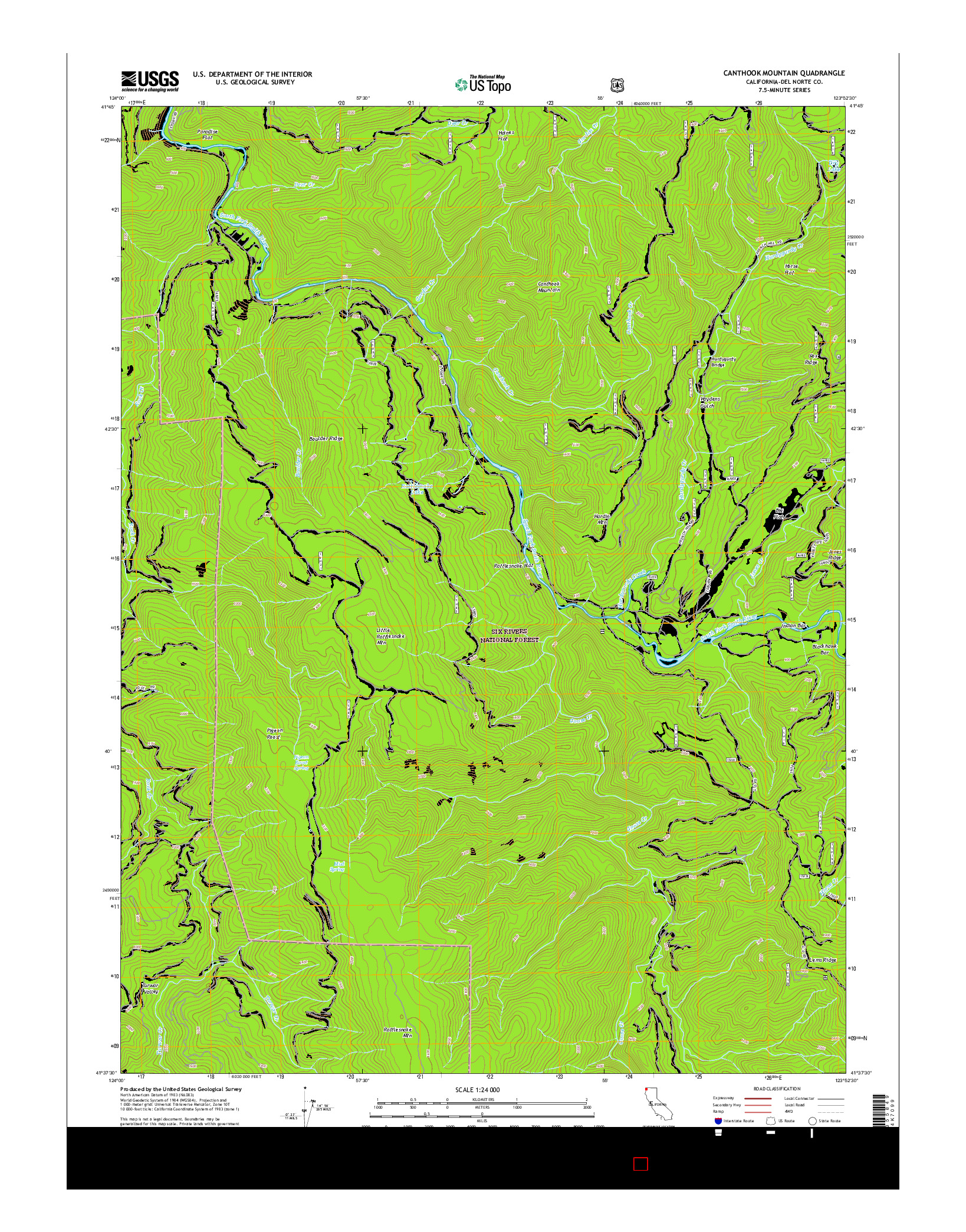 USGS US TOPO 7.5-MINUTE MAP FOR CANTHOOK MOUNTAIN, CA 2015