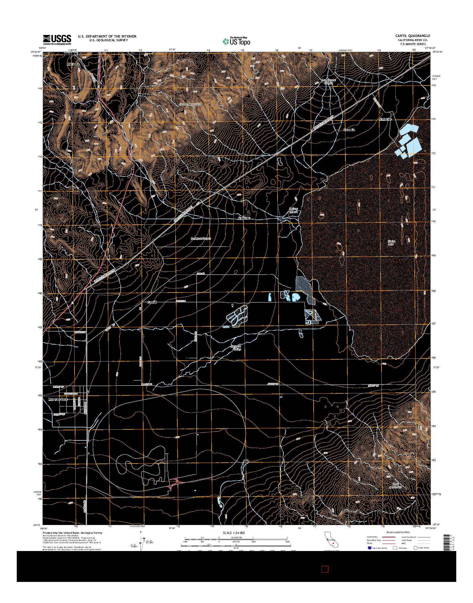 USGS US TOPO 7.5-MINUTE MAP FOR CANTIL, CA 2015