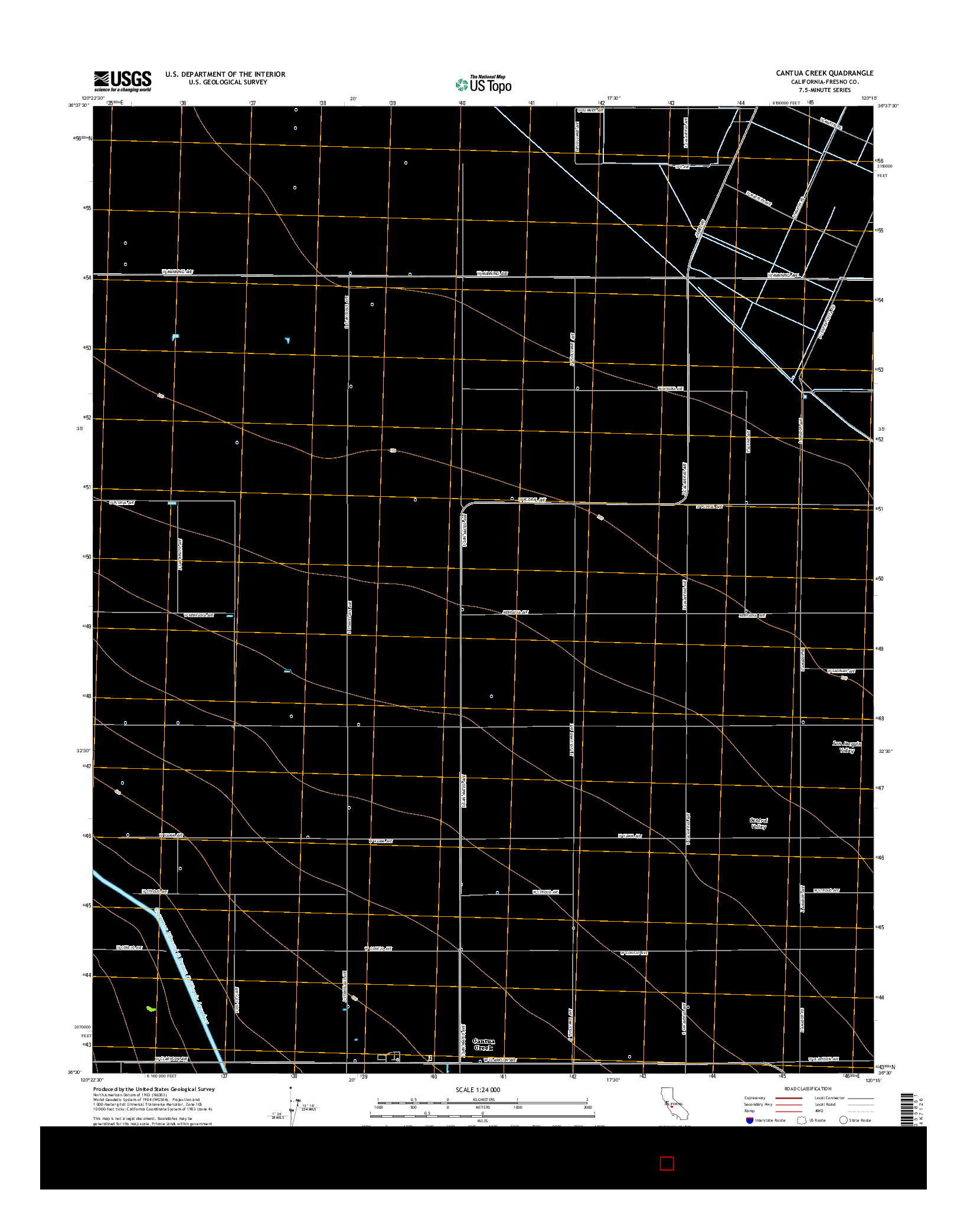 USGS US TOPO 7.5-MINUTE MAP FOR CANTUA CREEK, CA 2015