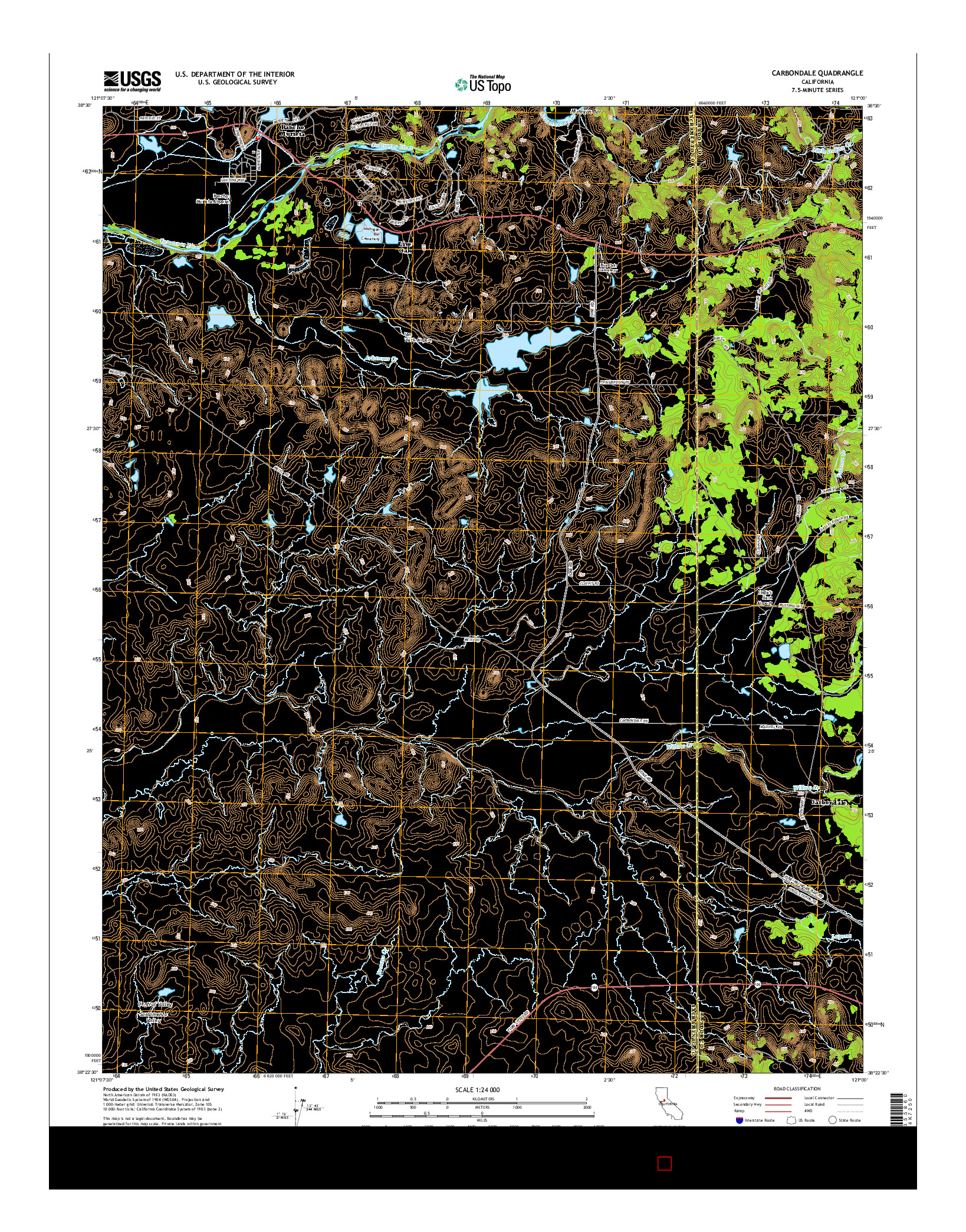 USGS US TOPO 7.5-MINUTE MAP FOR CARBONDALE, CA 2015