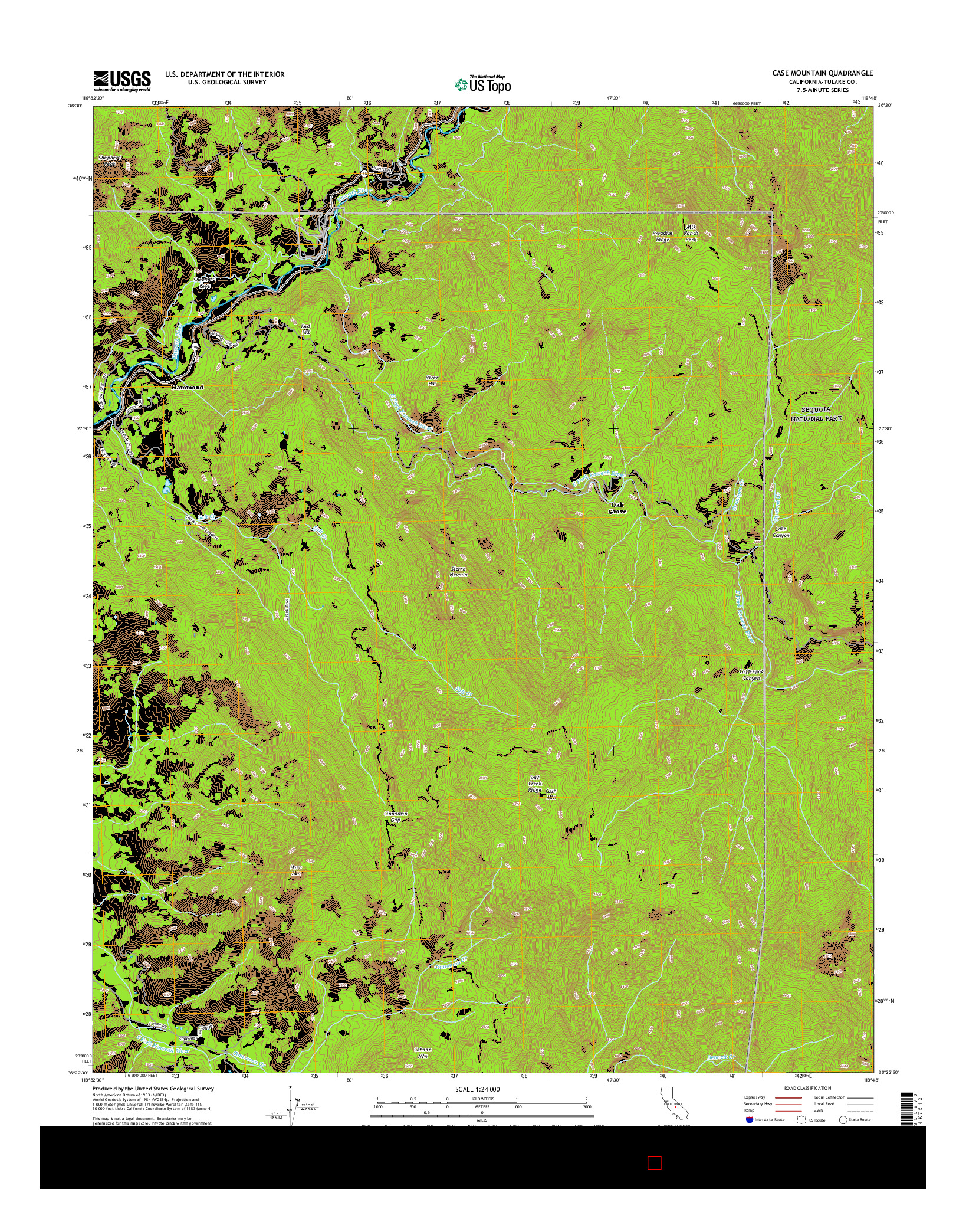 USGS US TOPO 7.5-MINUTE MAP FOR CASE MOUNTAIN, CA 2015