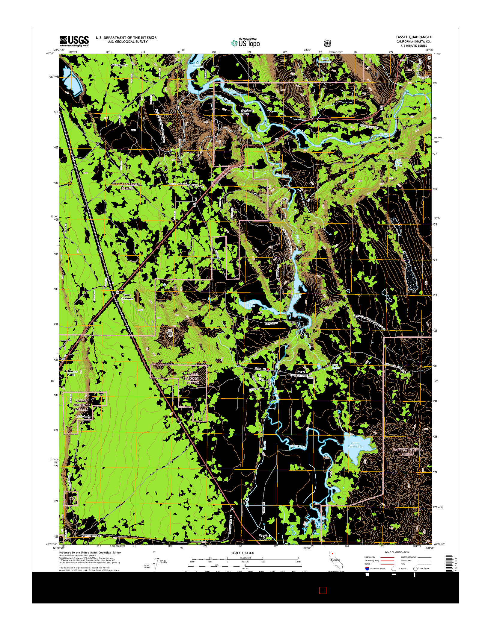 USGS US TOPO 7.5-MINUTE MAP FOR CASSEL, CA 2015