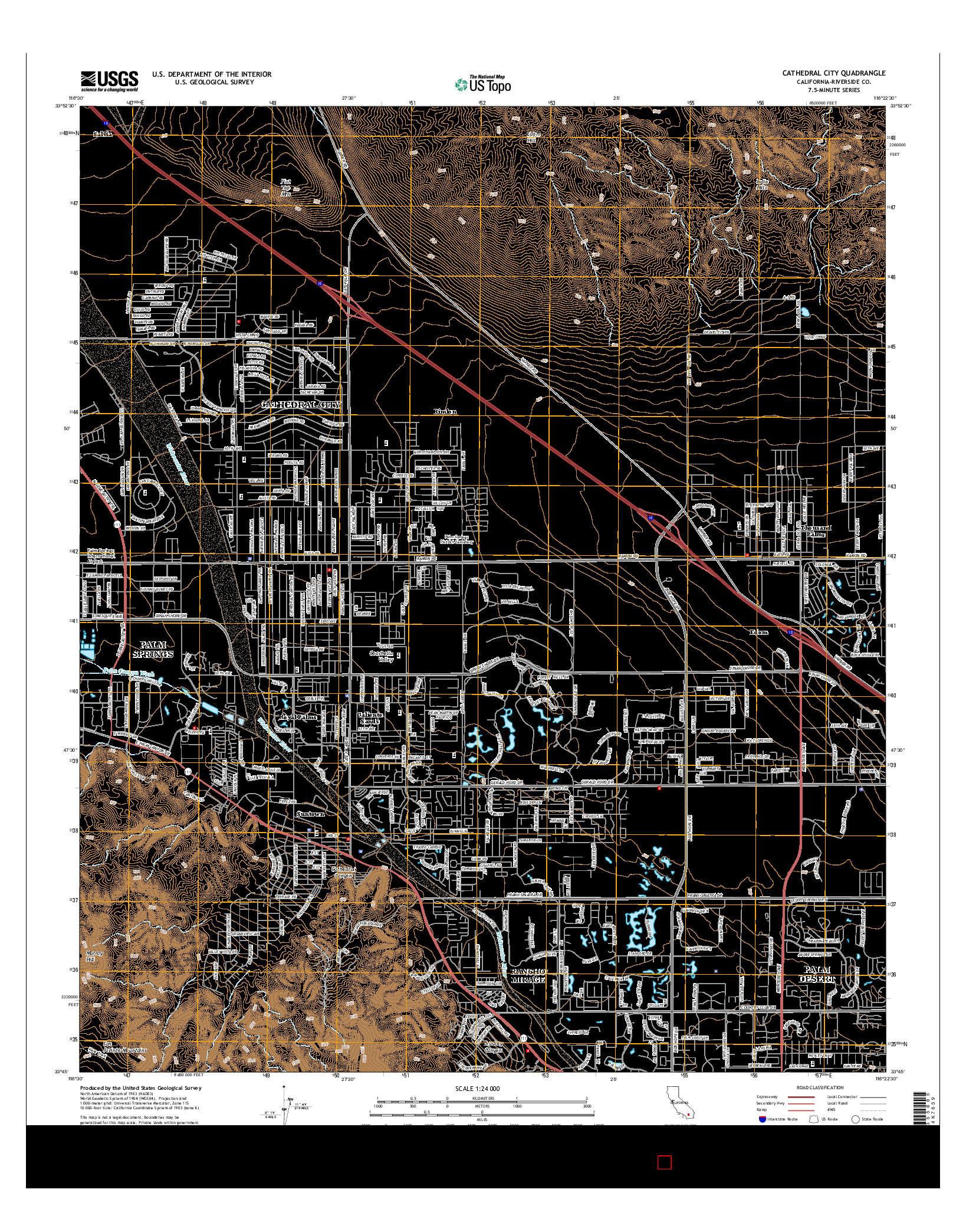 USGS US TOPO 7.5-MINUTE MAP FOR CATHEDRAL CITY, CA 2015