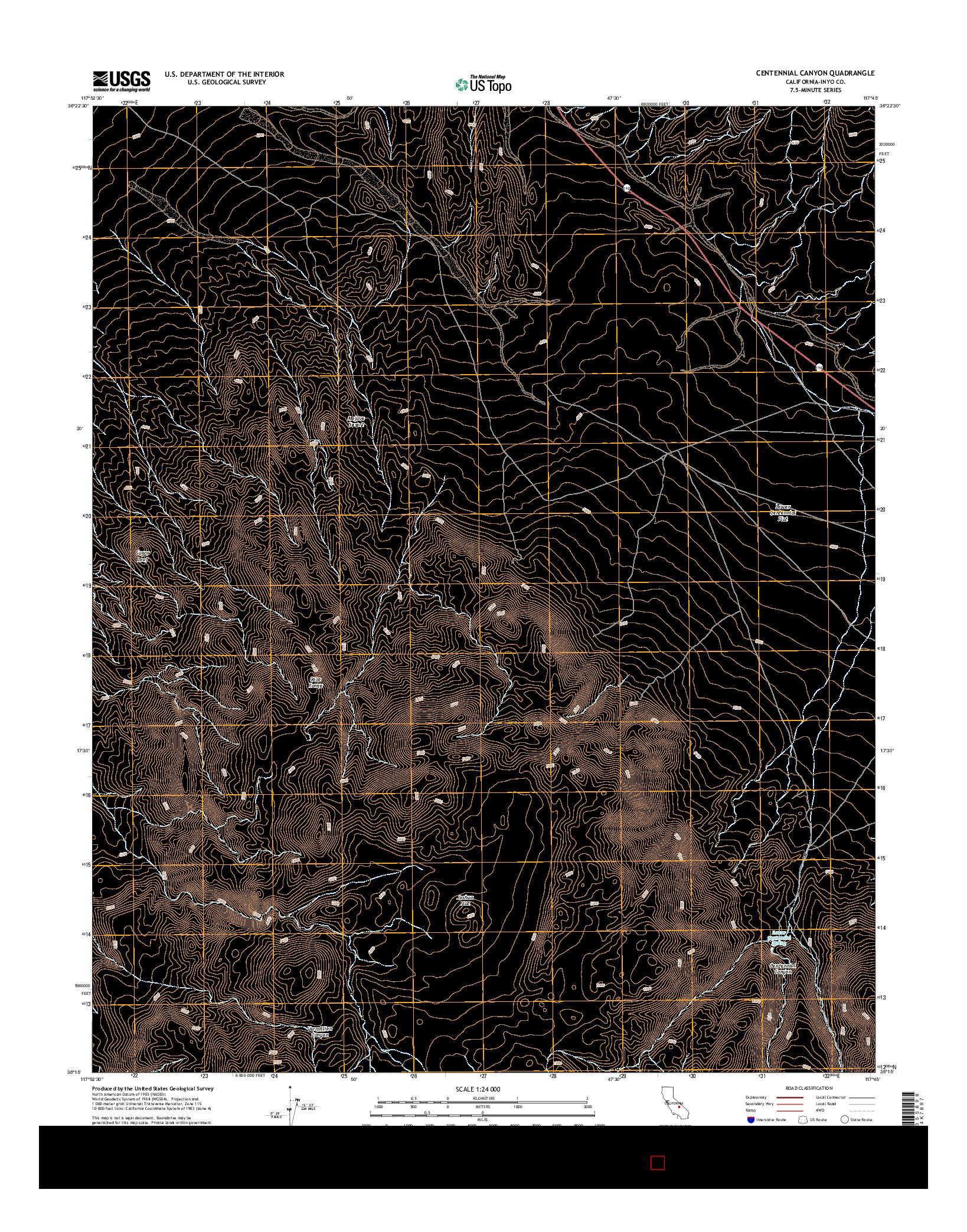 USGS US TOPO 7.5-MINUTE MAP FOR CENTENNIAL CANYON, CA 2015