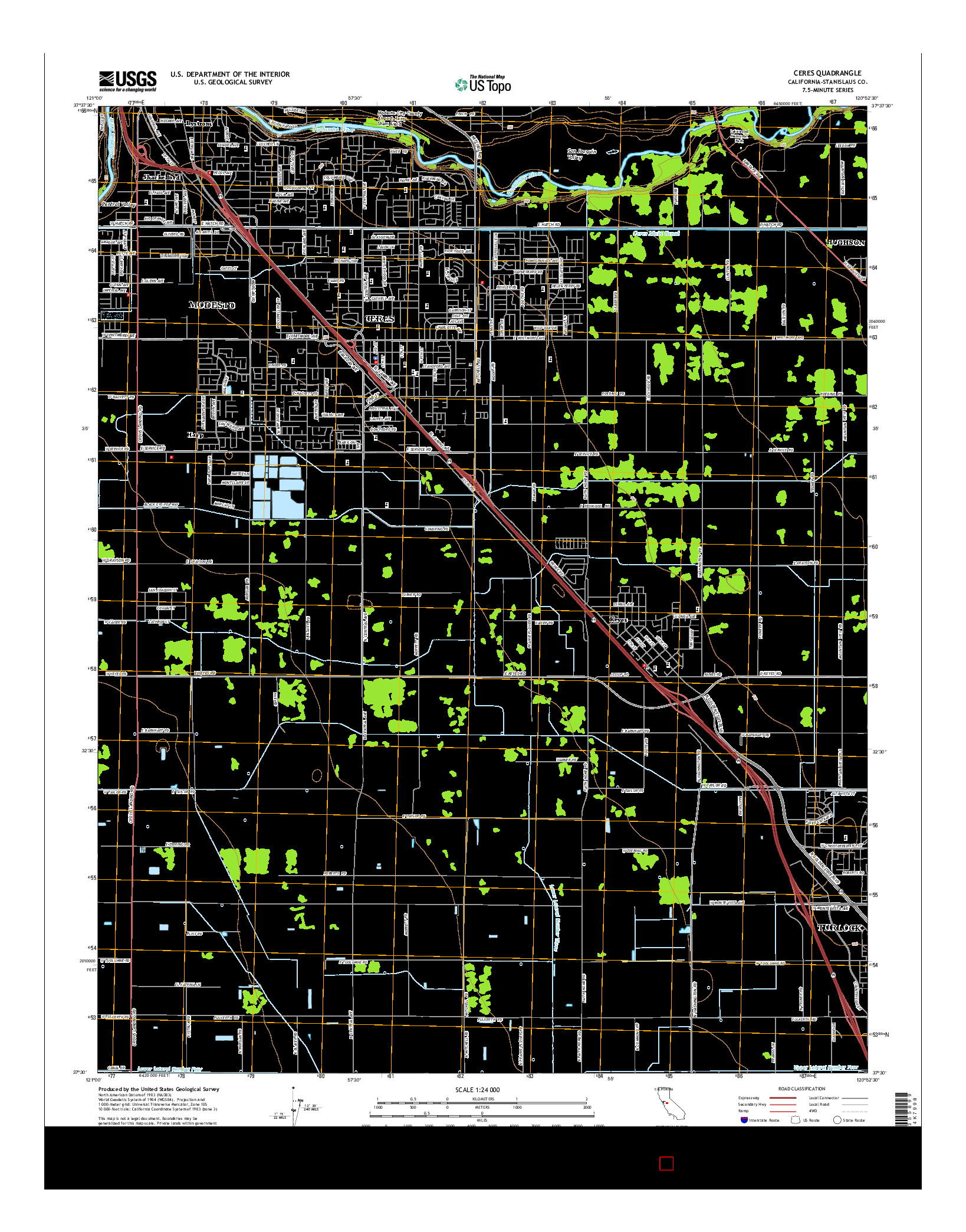 USGS US TOPO 7.5-MINUTE MAP FOR CERES, CA 2015