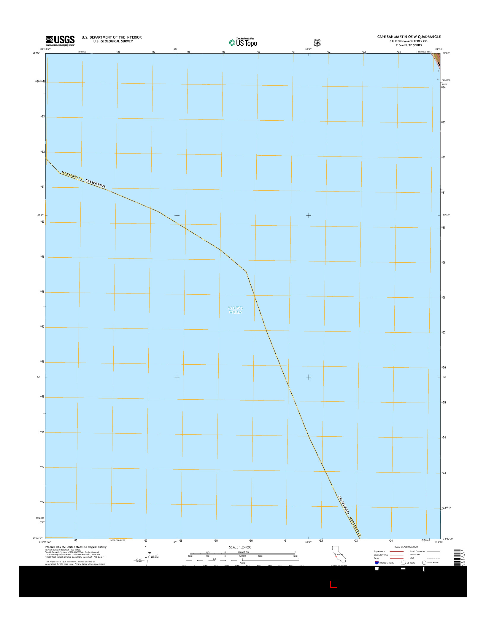 USGS US TOPO 7.5-MINUTE MAP FOR CAPE SAN MARTIN OE W, CA 2015