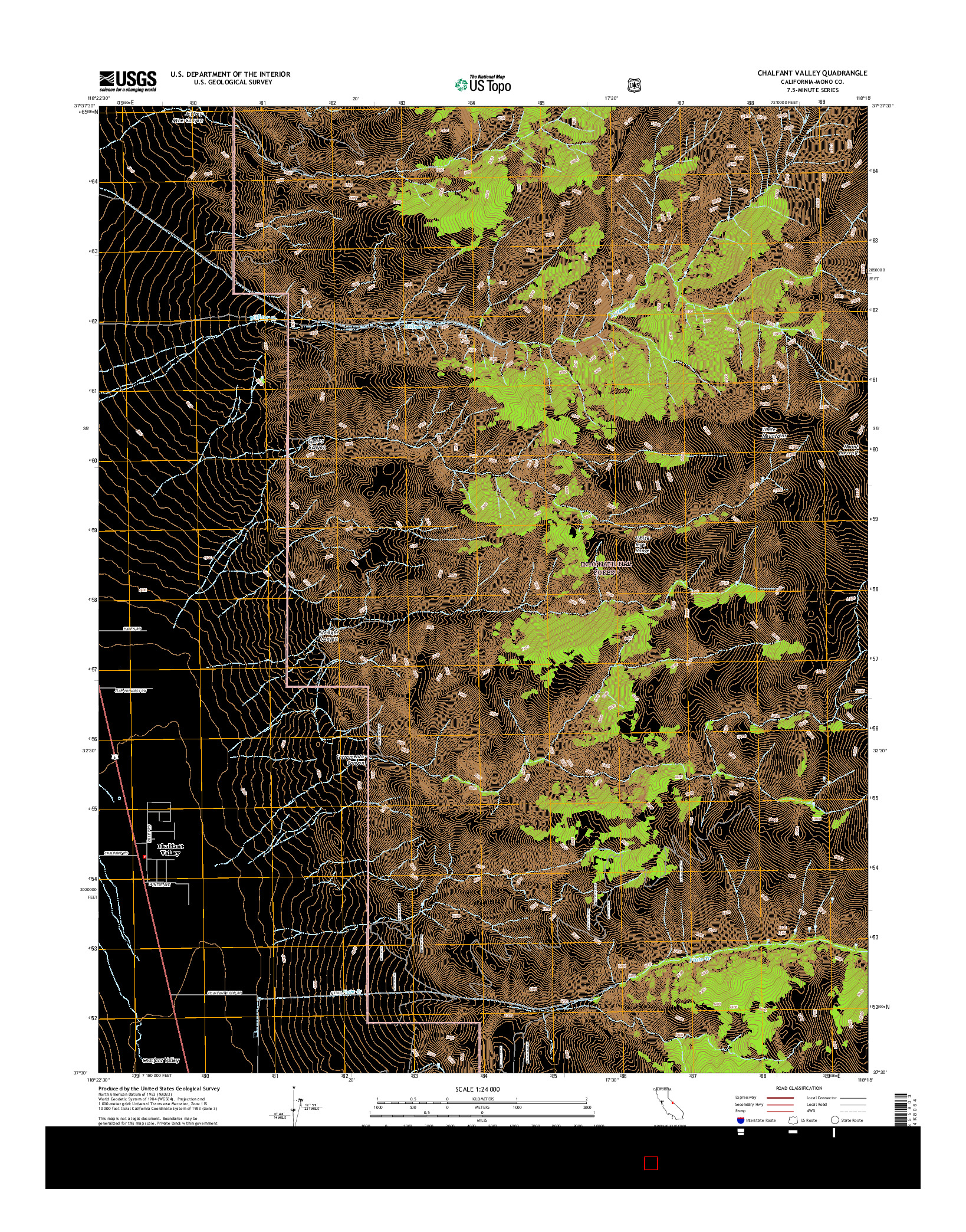 USGS US TOPO 7.5-MINUTE MAP FOR CHALFANT VALLEY, CA 2015