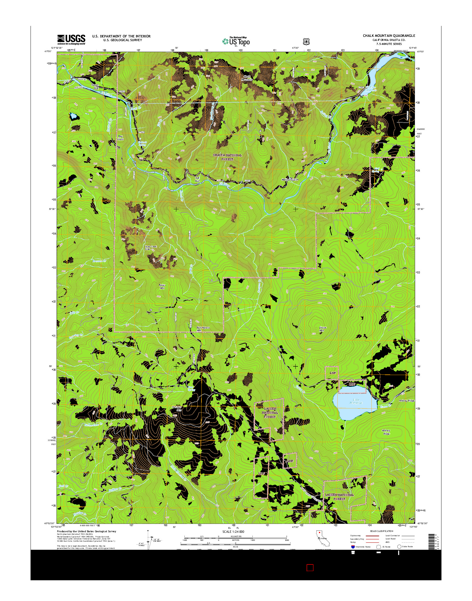 USGS US TOPO 7.5-MINUTE MAP FOR CHALK MOUNTAIN, CA 2015