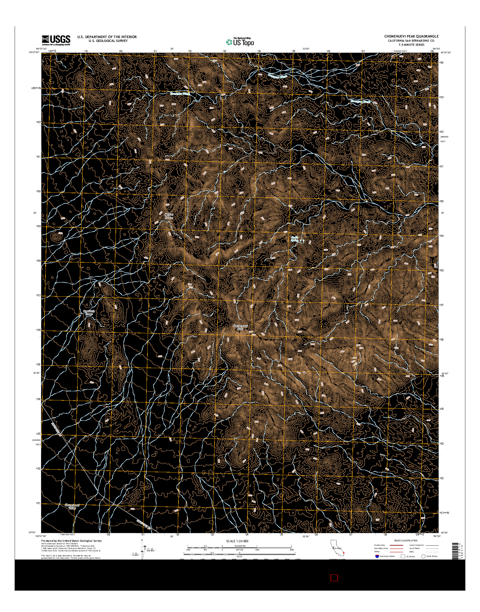 USGS US TOPO 7.5-MINUTE MAP FOR CHEMEHUEVI PEAK, CA 2015