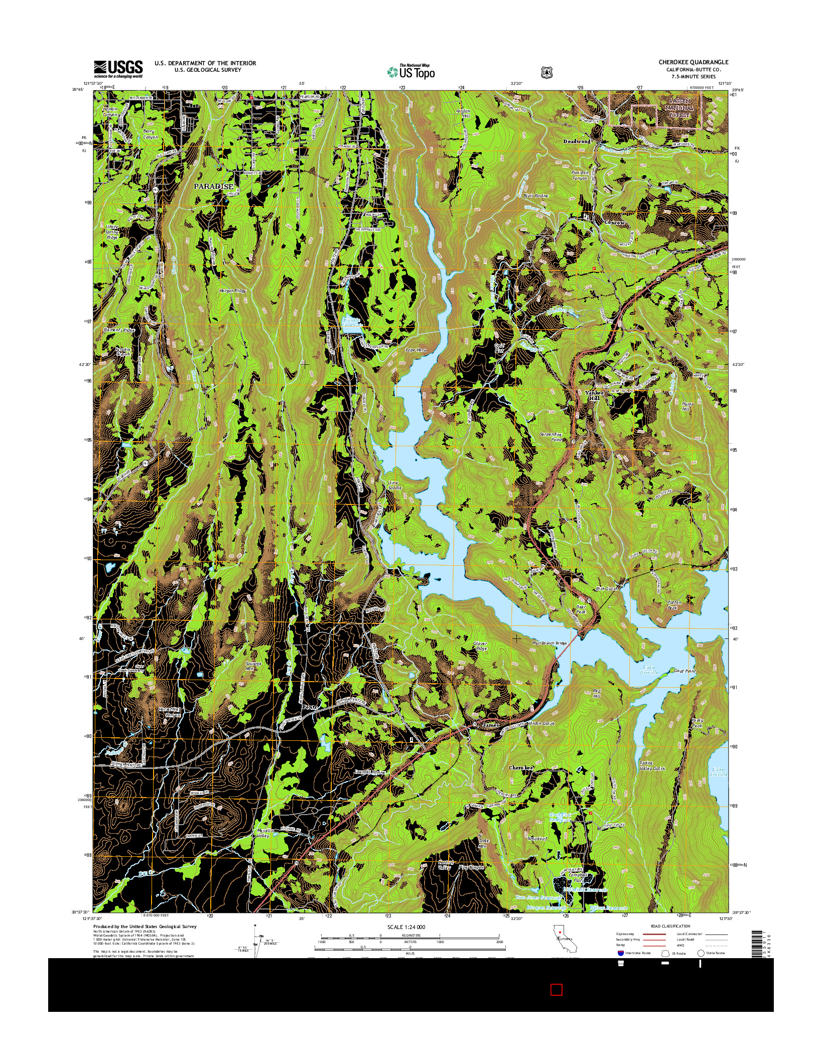 USGS US TOPO 7.5-MINUTE MAP FOR CHEROKEE, CA 2015