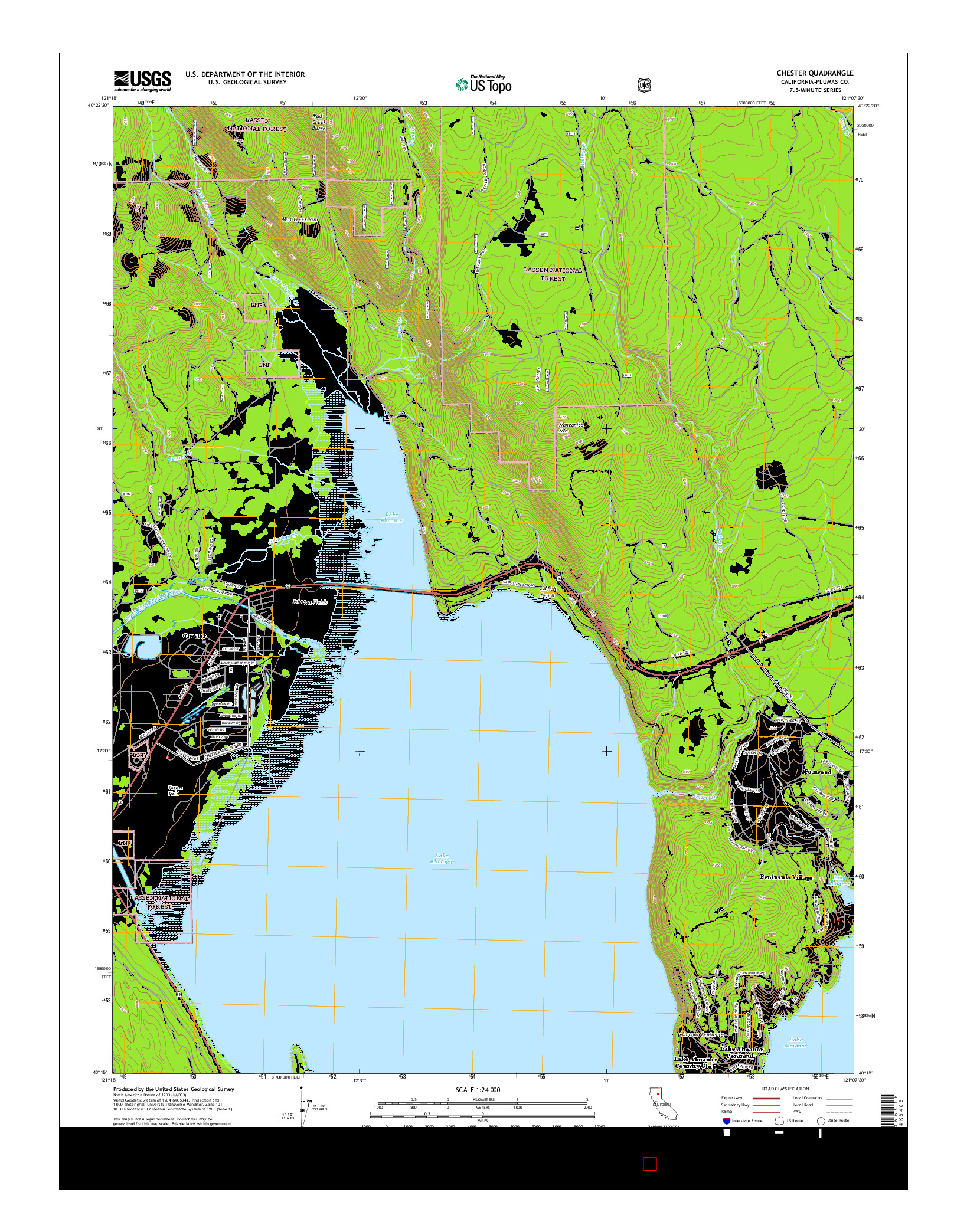 USGS US TOPO 7.5-MINUTE MAP FOR CHESTER, CA 2015