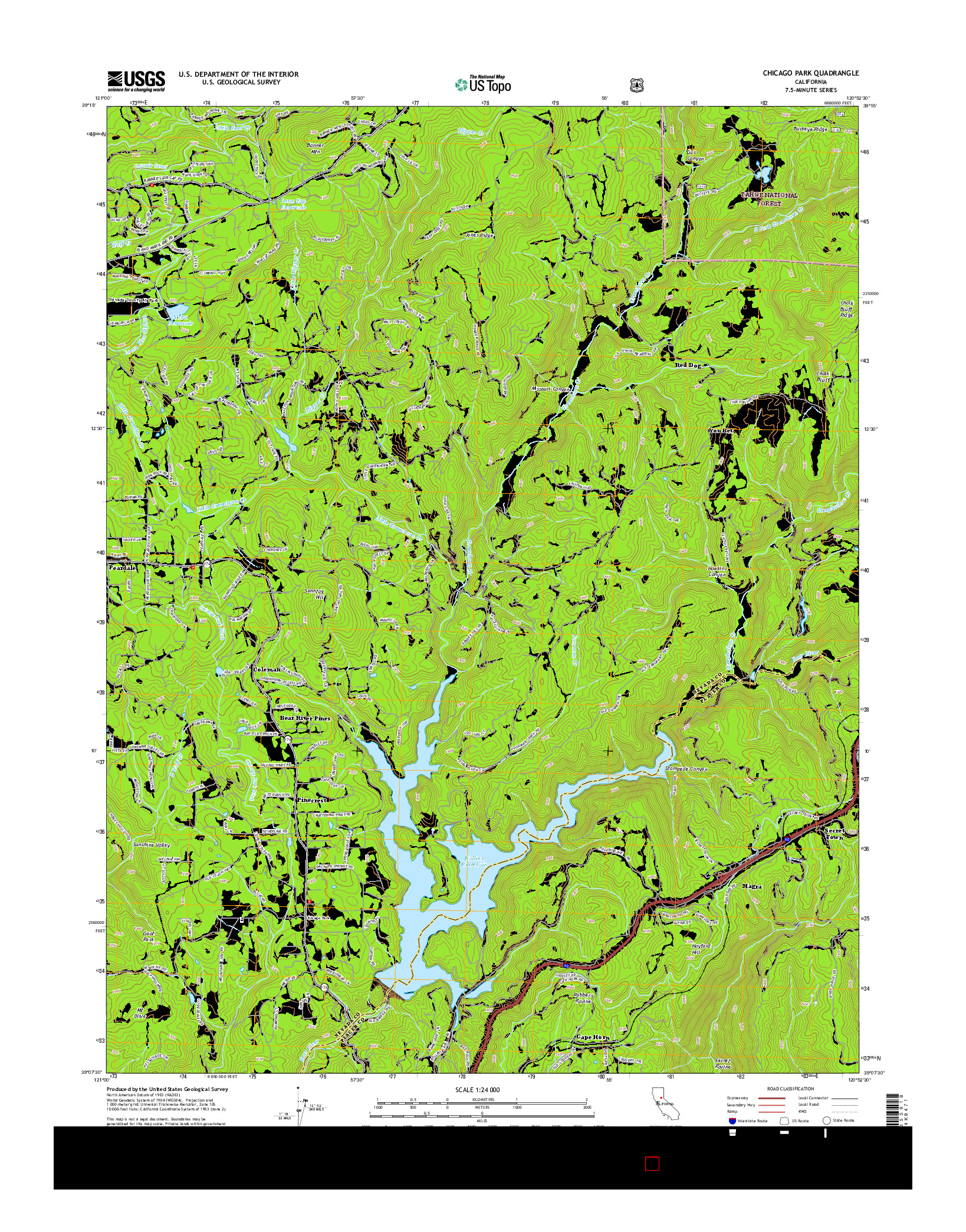 USGS US TOPO 7.5-MINUTE MAP FOR CHICAGO PARK, CA 2015