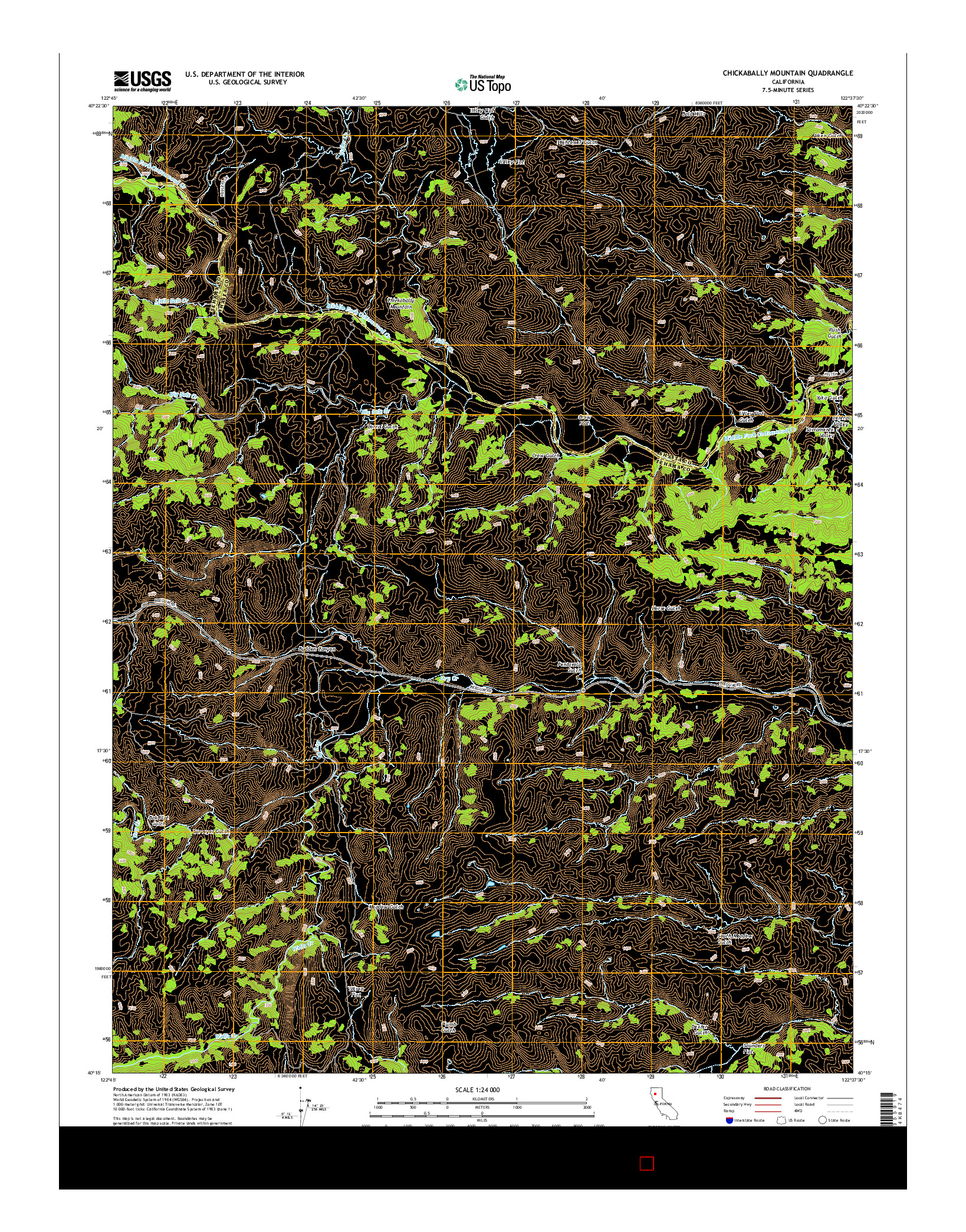 USGS US TOPO 7.5-MINUTE MAP FOR CHICKABALLY MOUNTAIN, CA 2015