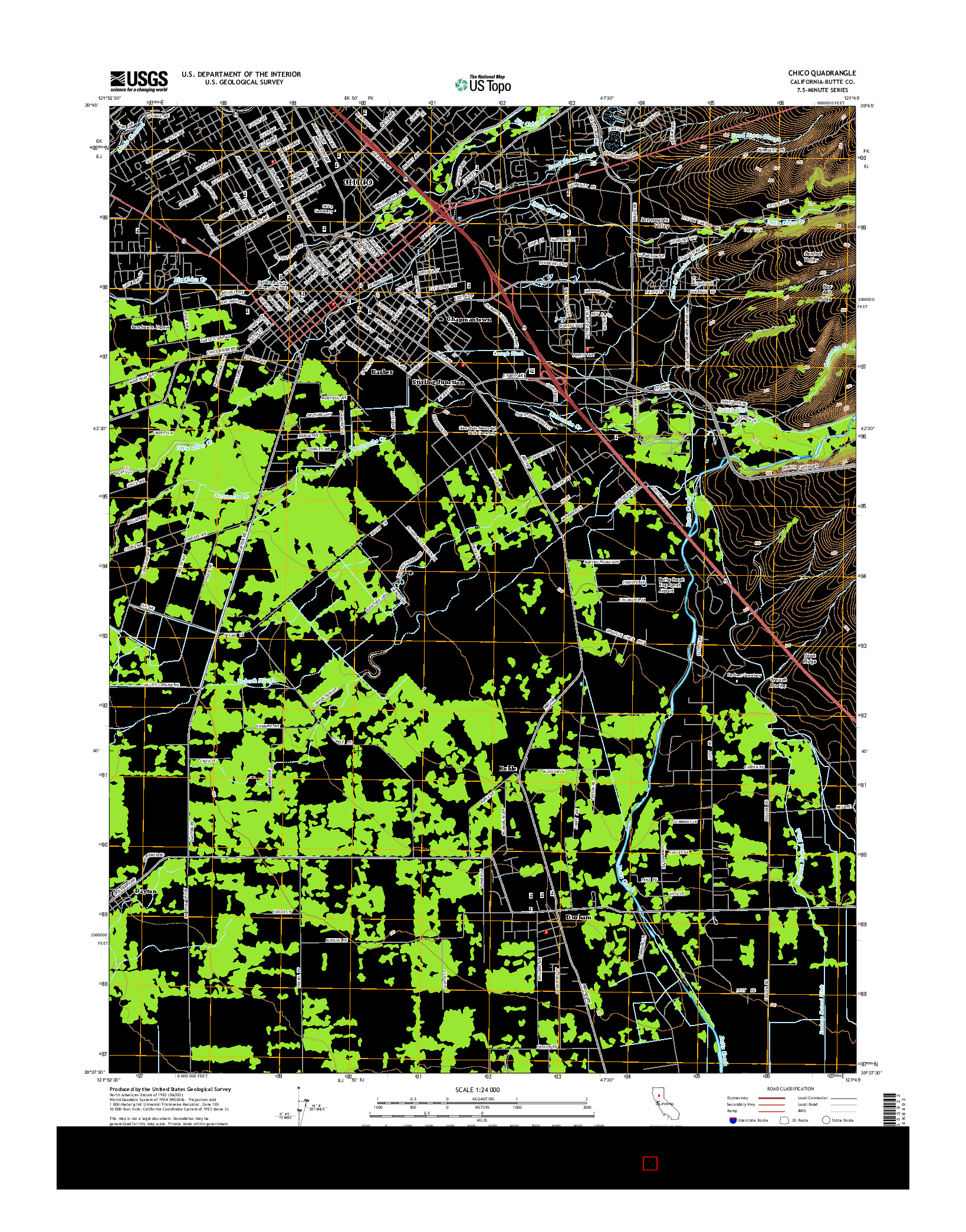 USGS US TOPO 7.5-MINUTE MAP FOR CHICO, CA 2015
