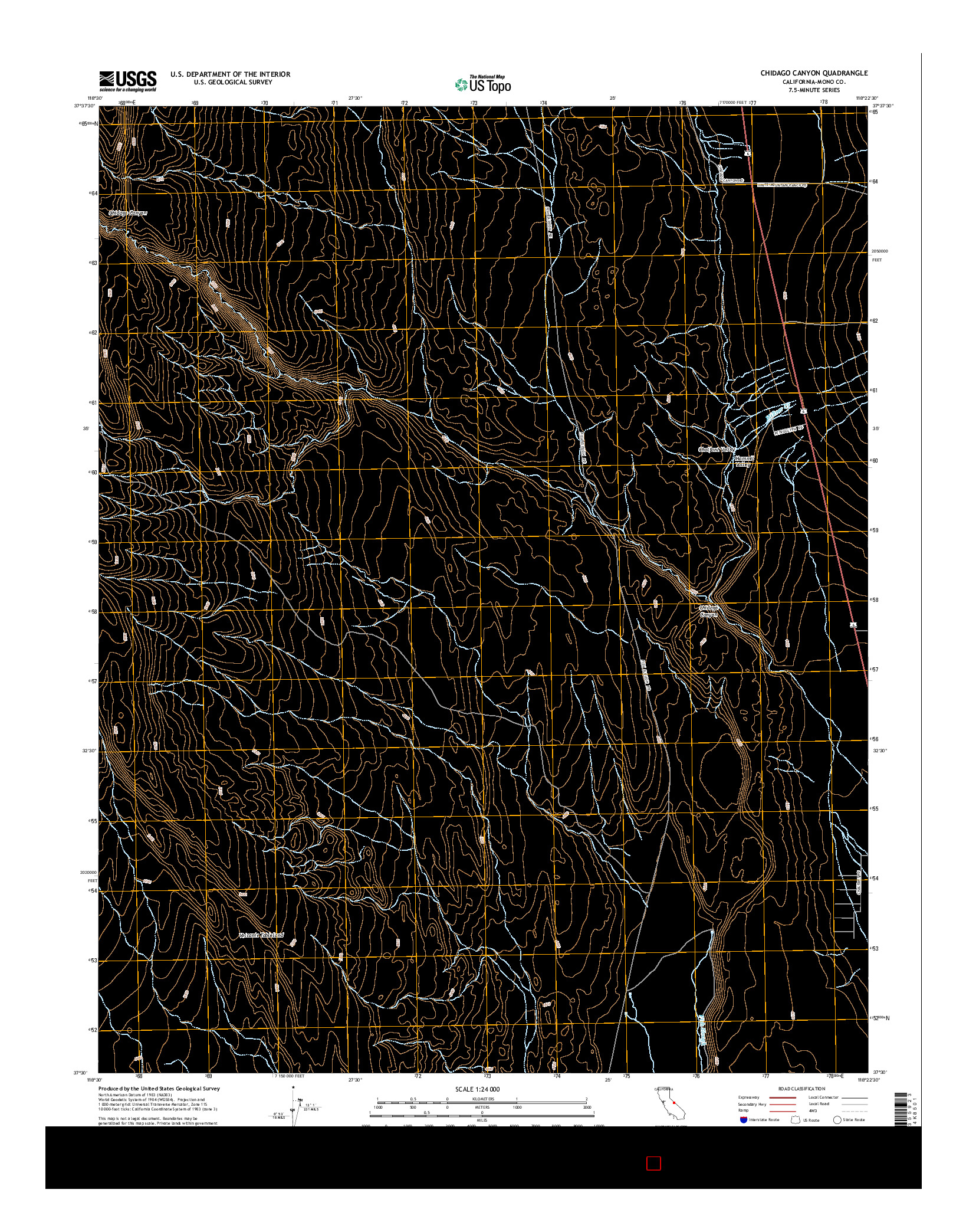 USGS US TOPO 7.5-MINUTE MAP FOR CHIDAGO CANYON, CA 2015