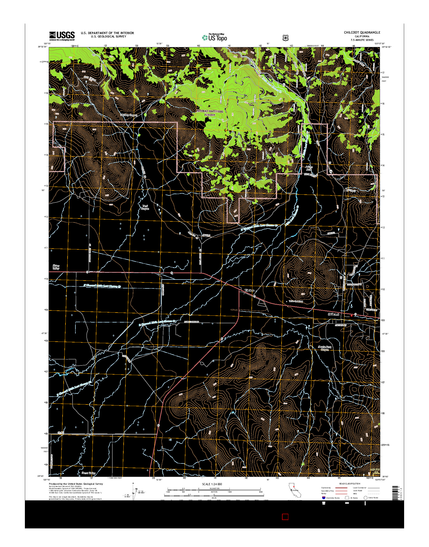 USGS US TOPO 7.5-MINUTE MAP FOR CHILCOOT, CA 2015