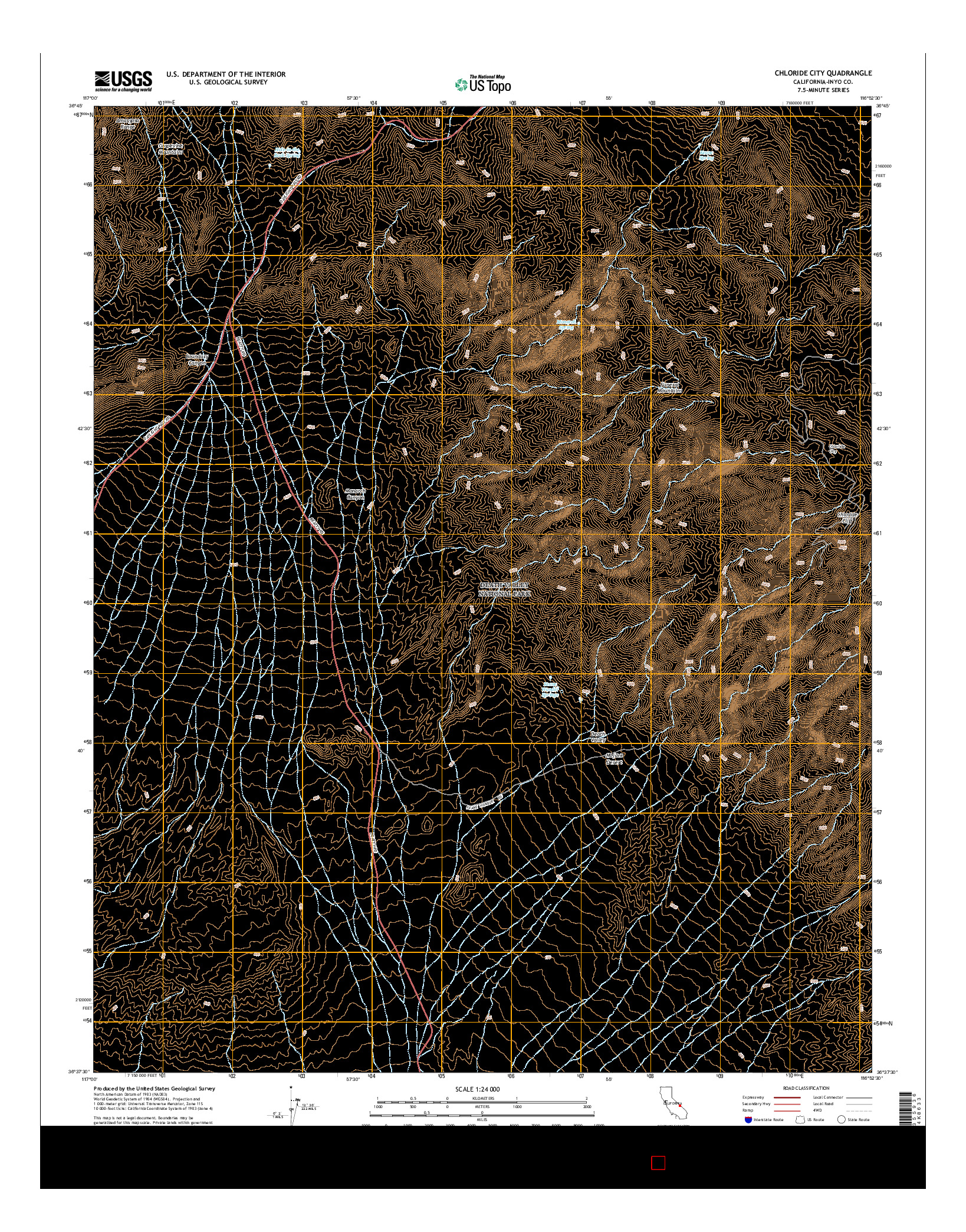 USGS US TOPO 7.5-MINUTE MAP FOR CHLORIDE CITY, CA 2015