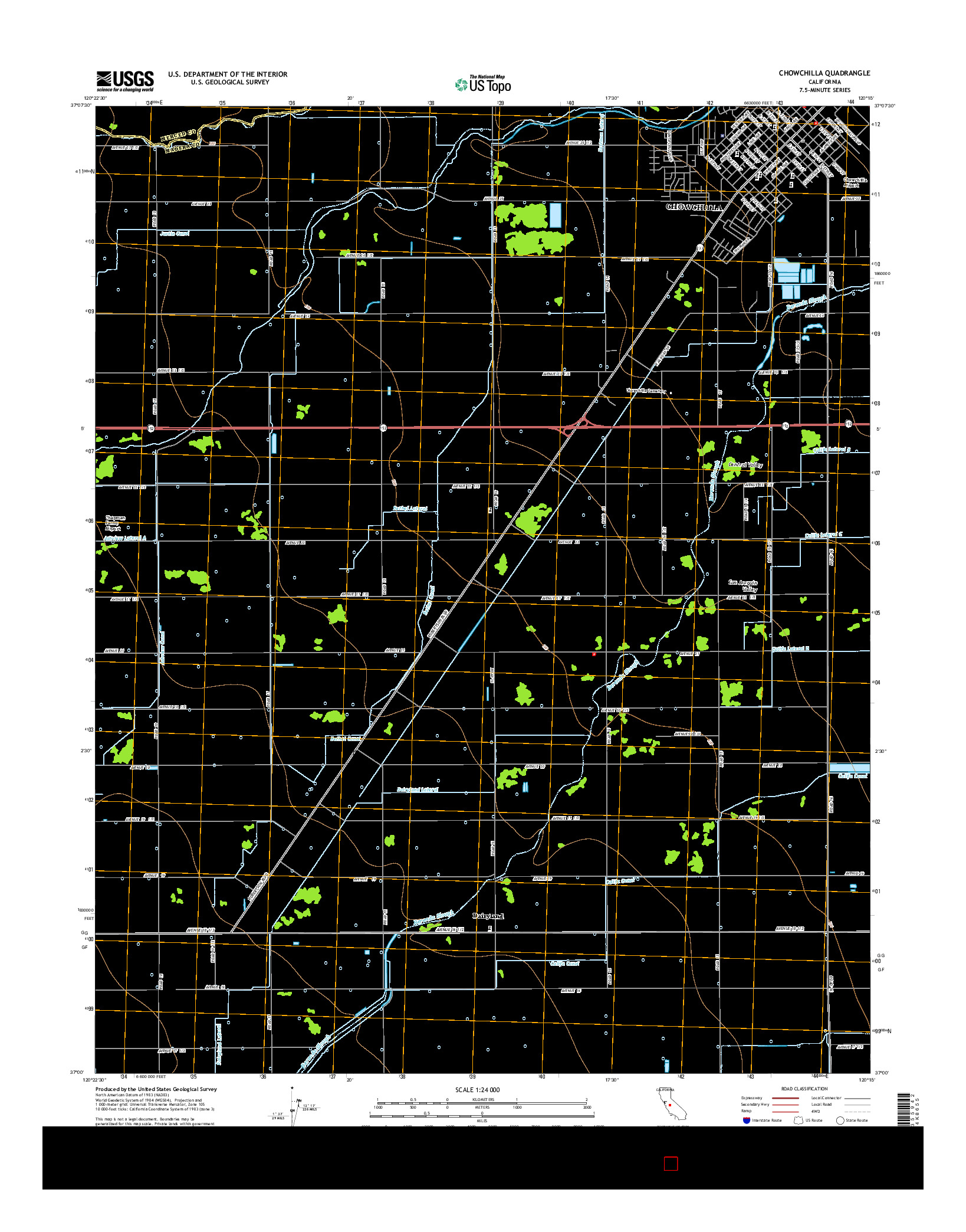 USGS US TOPO 7.5-MINUTE MAP FOR CHOWCHILLA, CA 2015