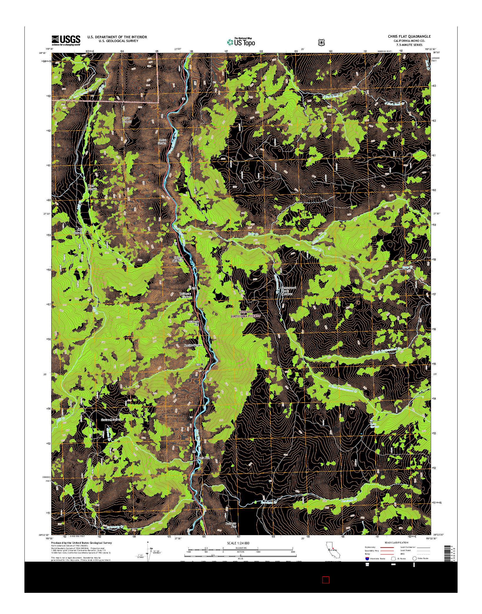 USGS US TOPO 7.5-MINUTE MAP FOR CHRIS FLAT, CA 2015