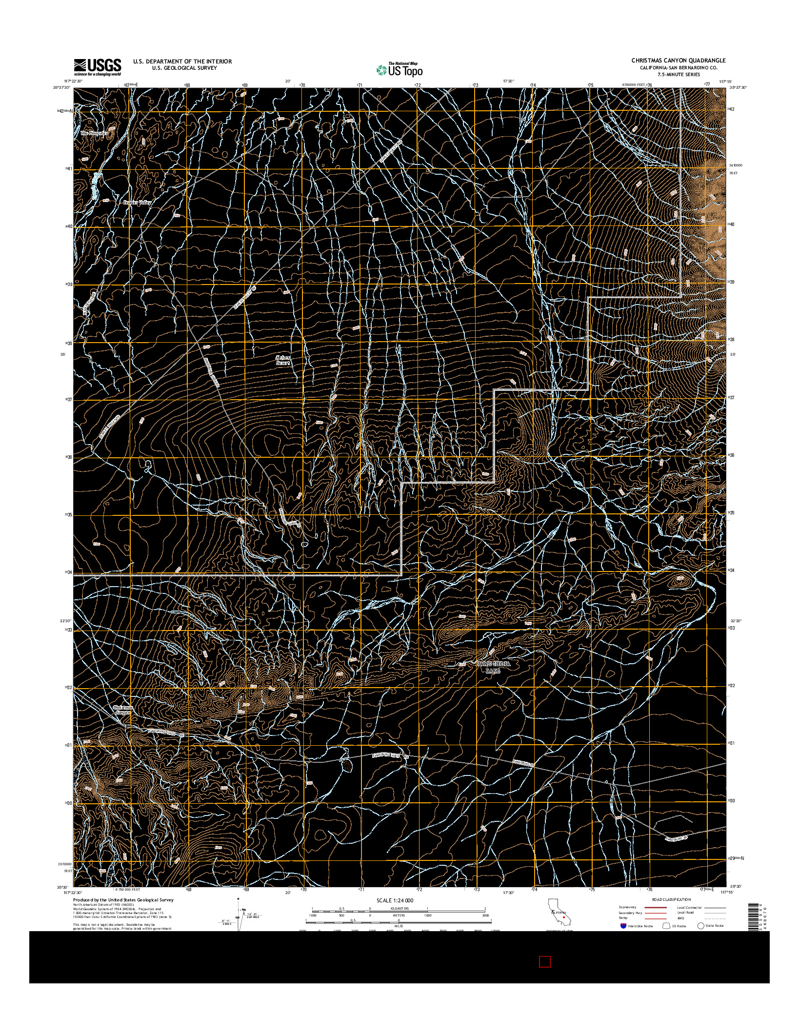 USGS US TOPO 7.5-MINUTE MAP FOR CHRISTMAS CANYON, CA 2015