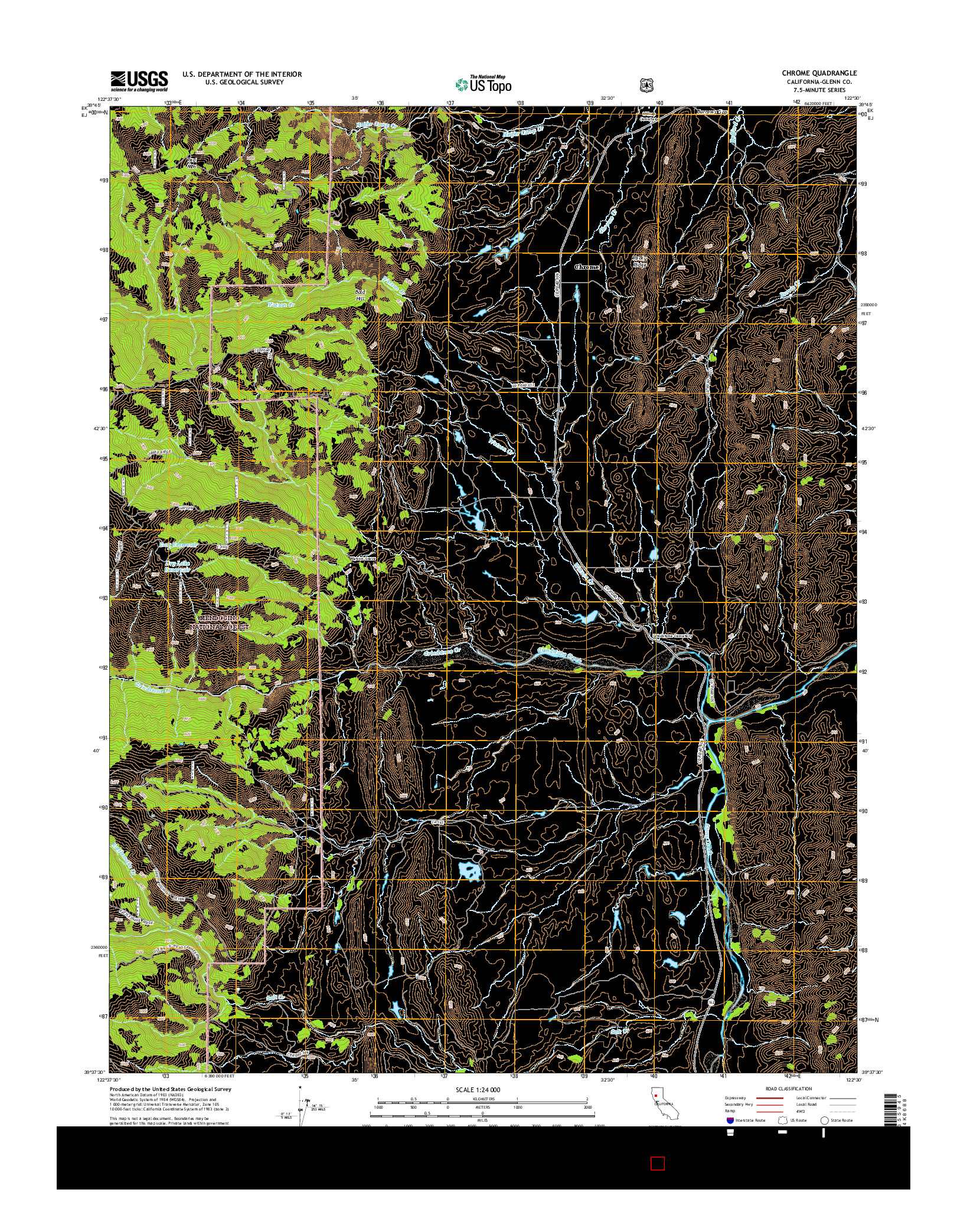 USGS US TOPO 7.5-MINUTE MAP FOR CHROME, CA 2015