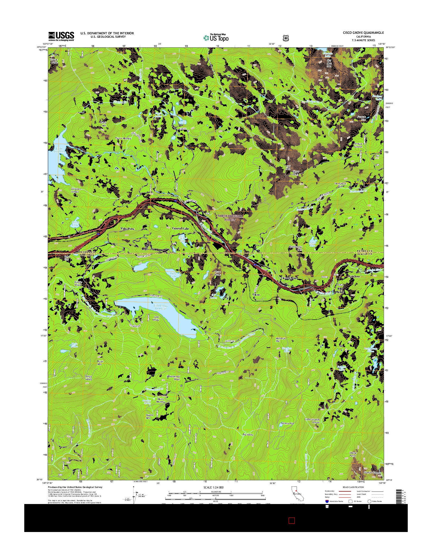 USGS US TOPO 7.5-MINUTE MAP FOR CISCO GROVE, CA 2015