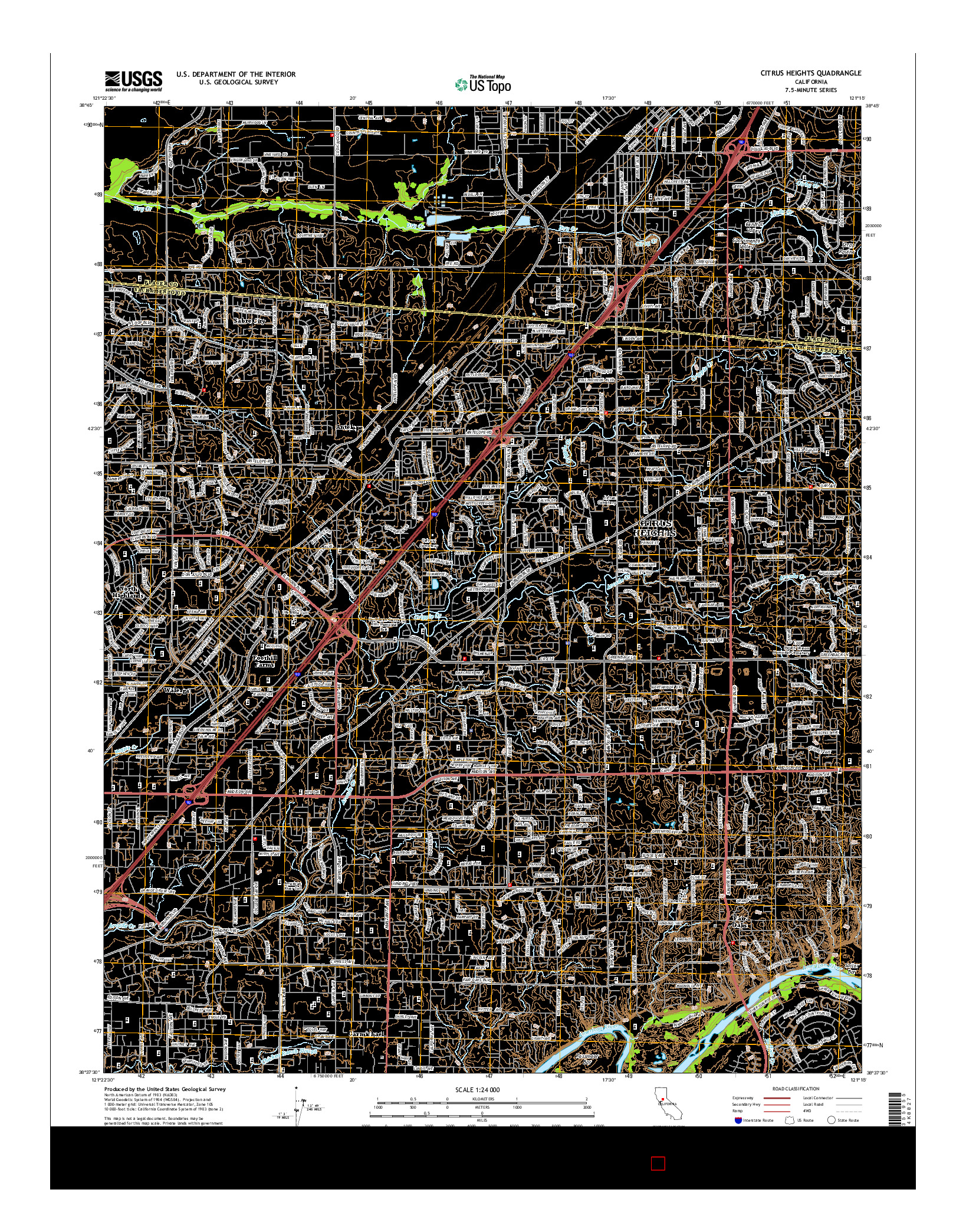 USGS US TOPO 7.5-MINUTE MAP FOR CITRUS HEIGHTS, CA 2015