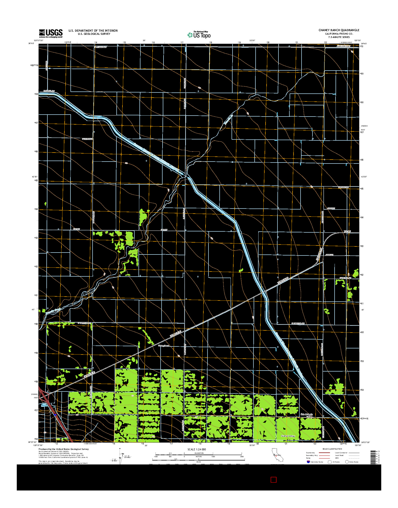 USGS US TOPO 7.5-MINUTE MAP FOR CHANEY RANCH, CA 2015