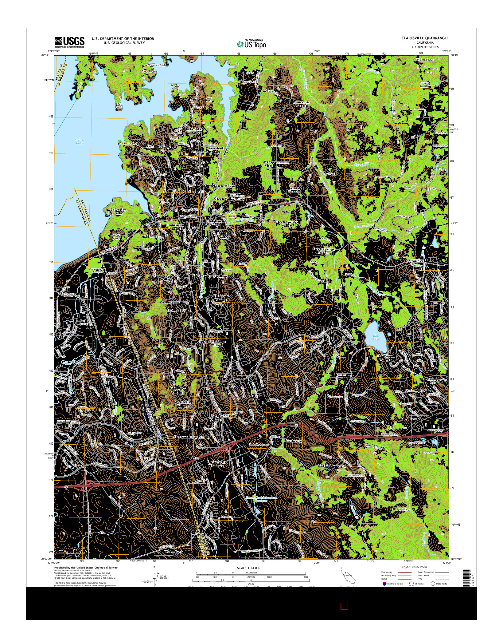 USGS US TOPO 7.5-MINUTE MAP FOR CLARKSVILLE, CA 2015