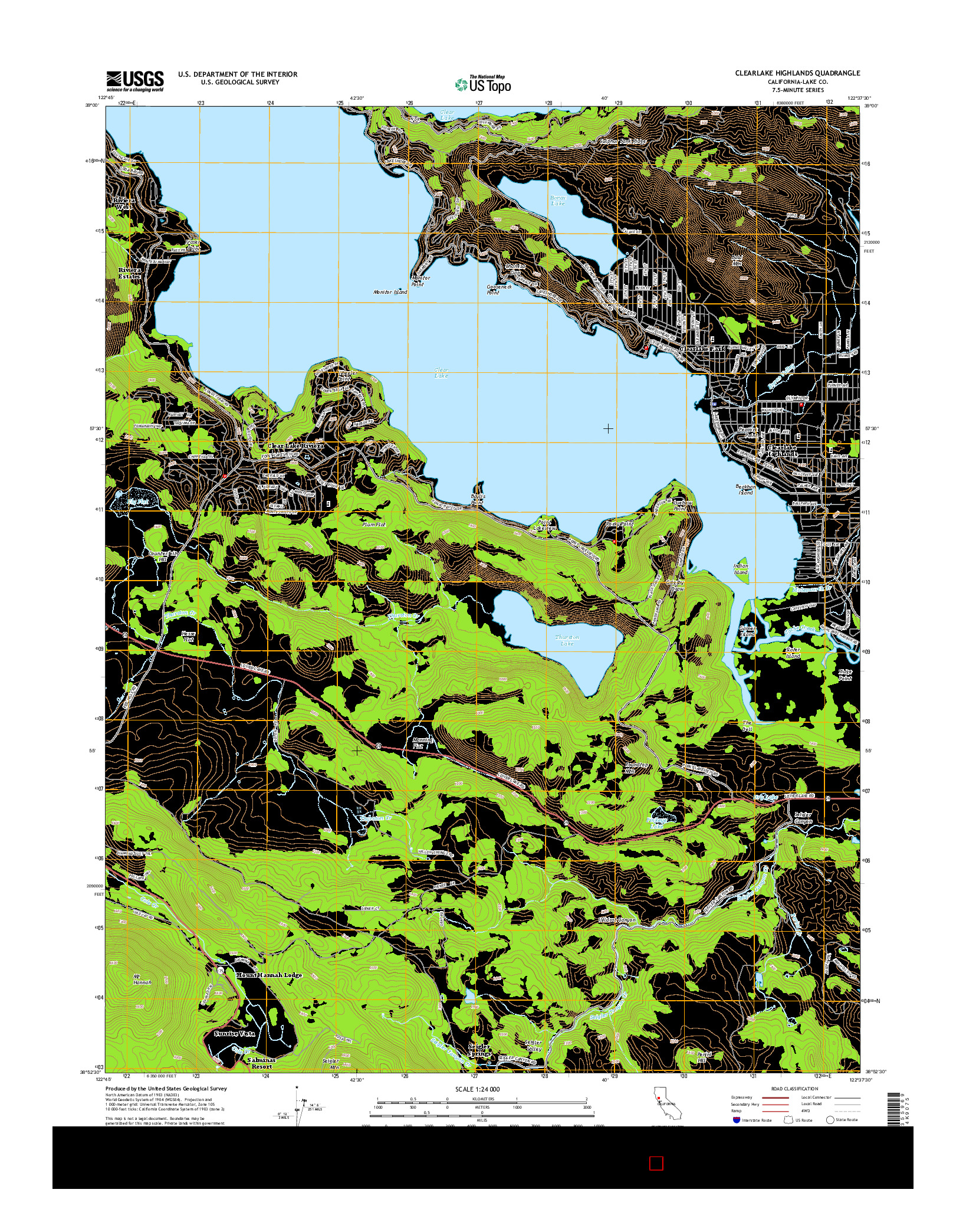 USGS US TOPO 7.5-MINUTE MAP FOR CLEARLAKE HIGHLANDS, CA 2015