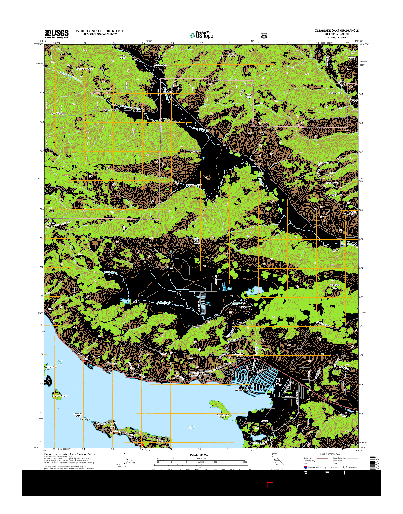 USGS US TOPO 7.5-MINUTE MAP FOR CLEARLAKE OAKS, CA 2015
