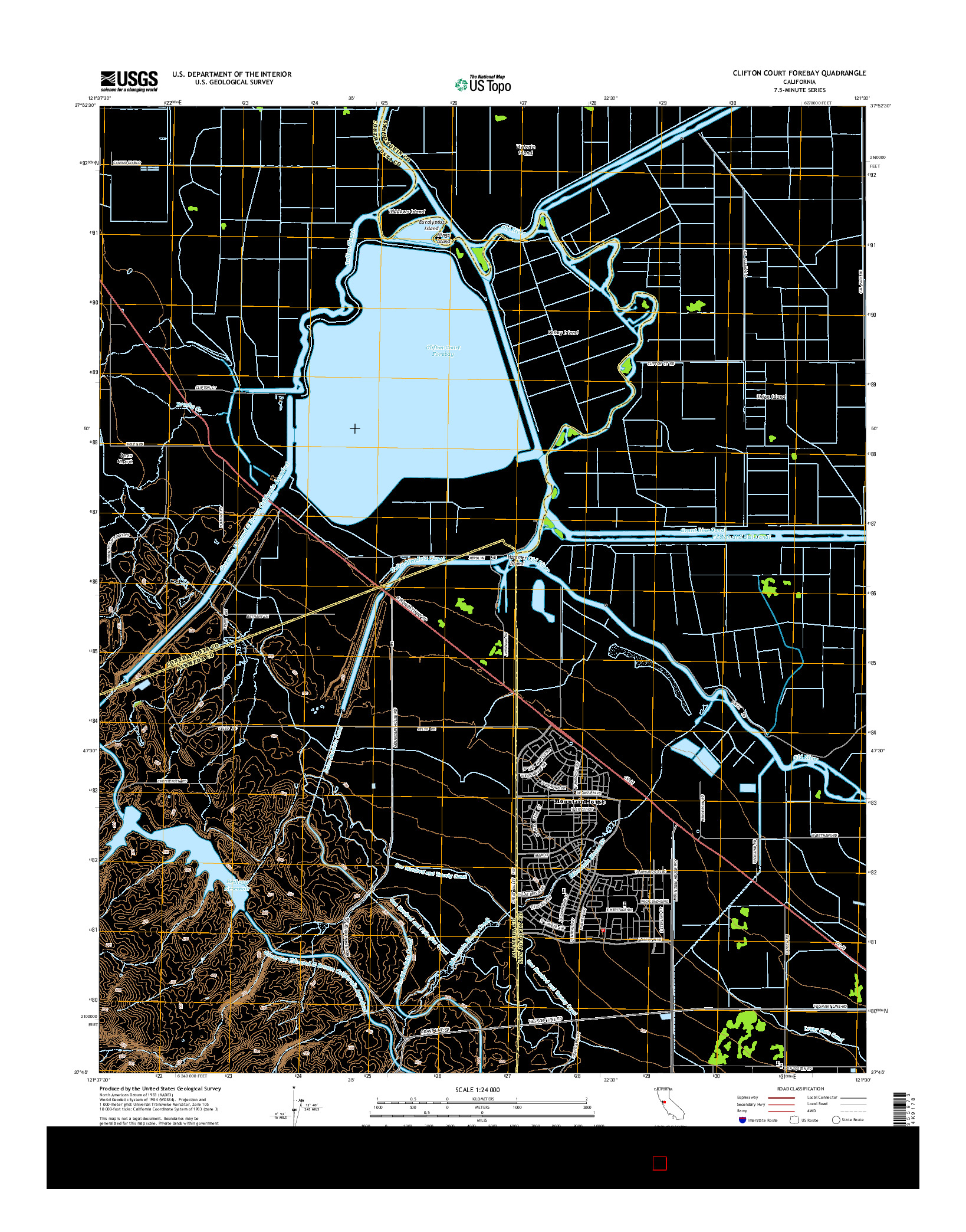 USGS US TOPO 7.5-MINUTE MAP FOR CLIFTON COURT FOREBAY, CA 2015