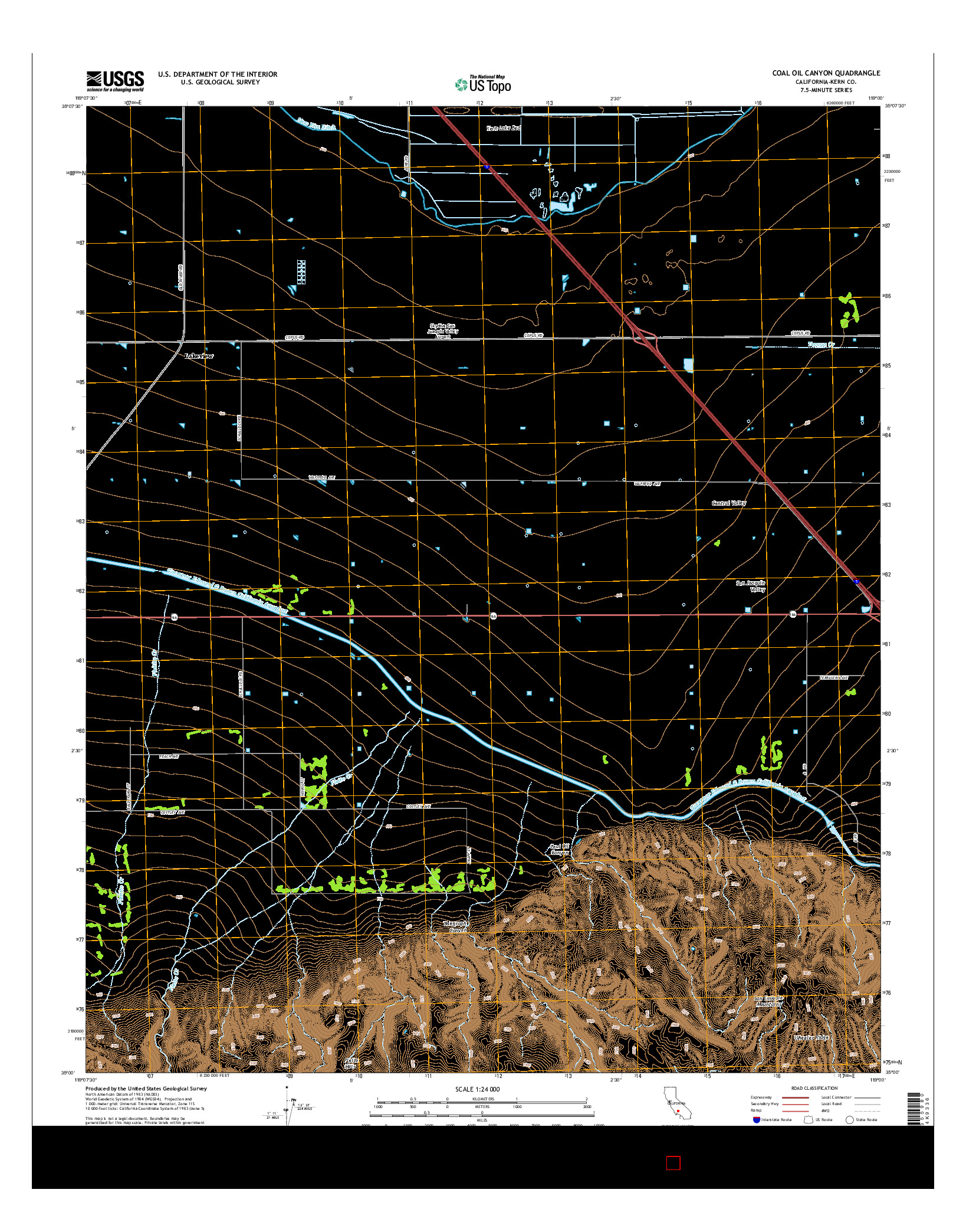 USGS US TOPO 7.5-MINUTE MAP FOR COAL OIL CANYON, CA 2015