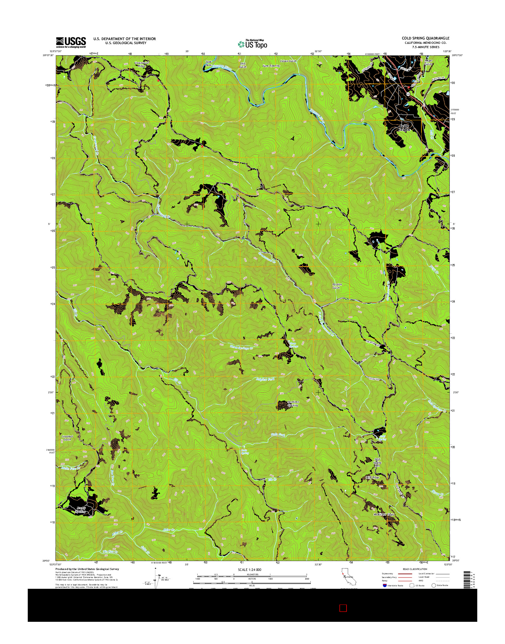 USGS US TOPO 7.5-MINUTE MAP FOR COLD SPRING, CA 2015