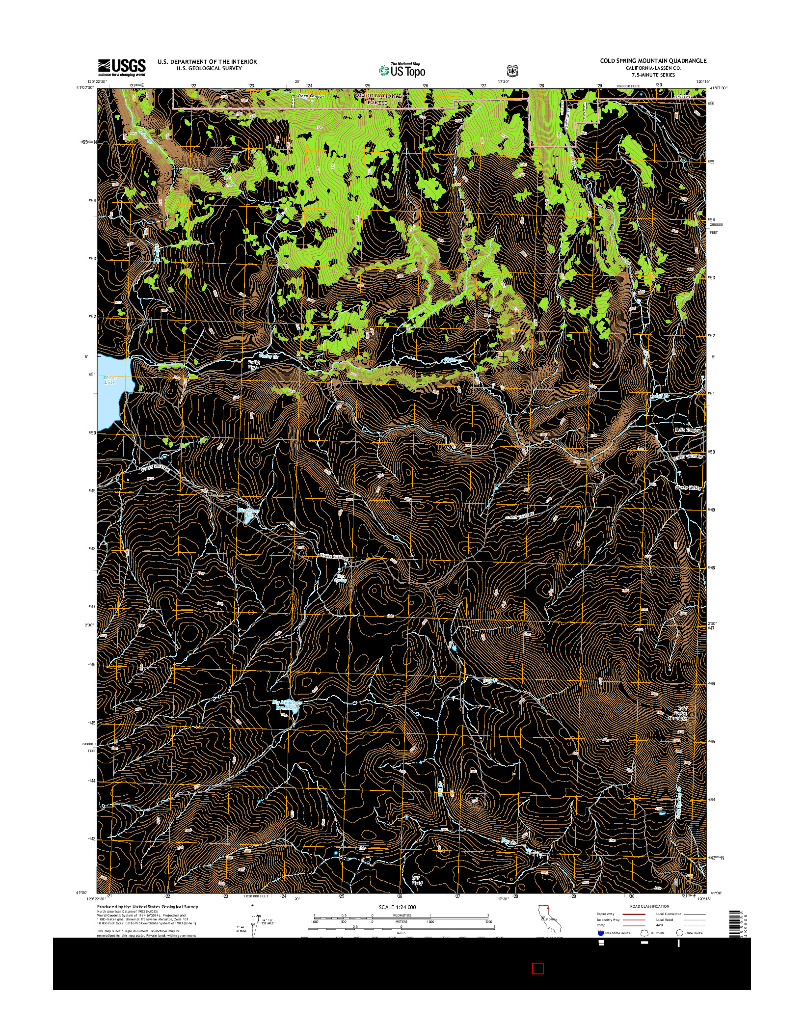 USGS US TOPO 7.5-MINUTE MAP FOR COLD SPRING MOUNTAIN, CA 2015
