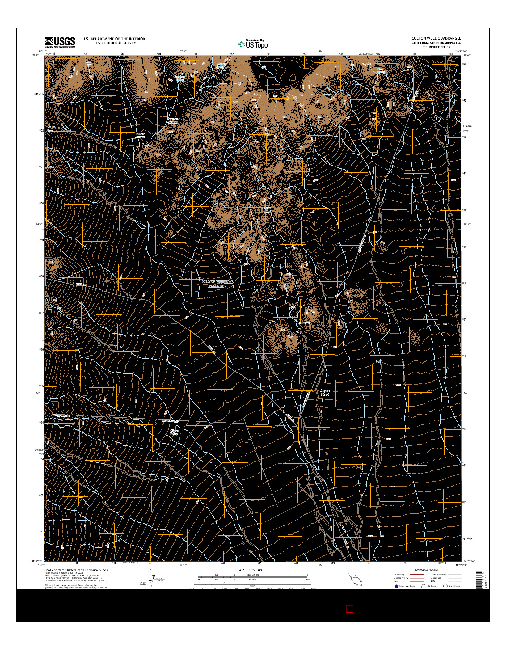 USGS US TOPO 7.5-MINUTE MAP FOR COLTON WELL, CA 2015