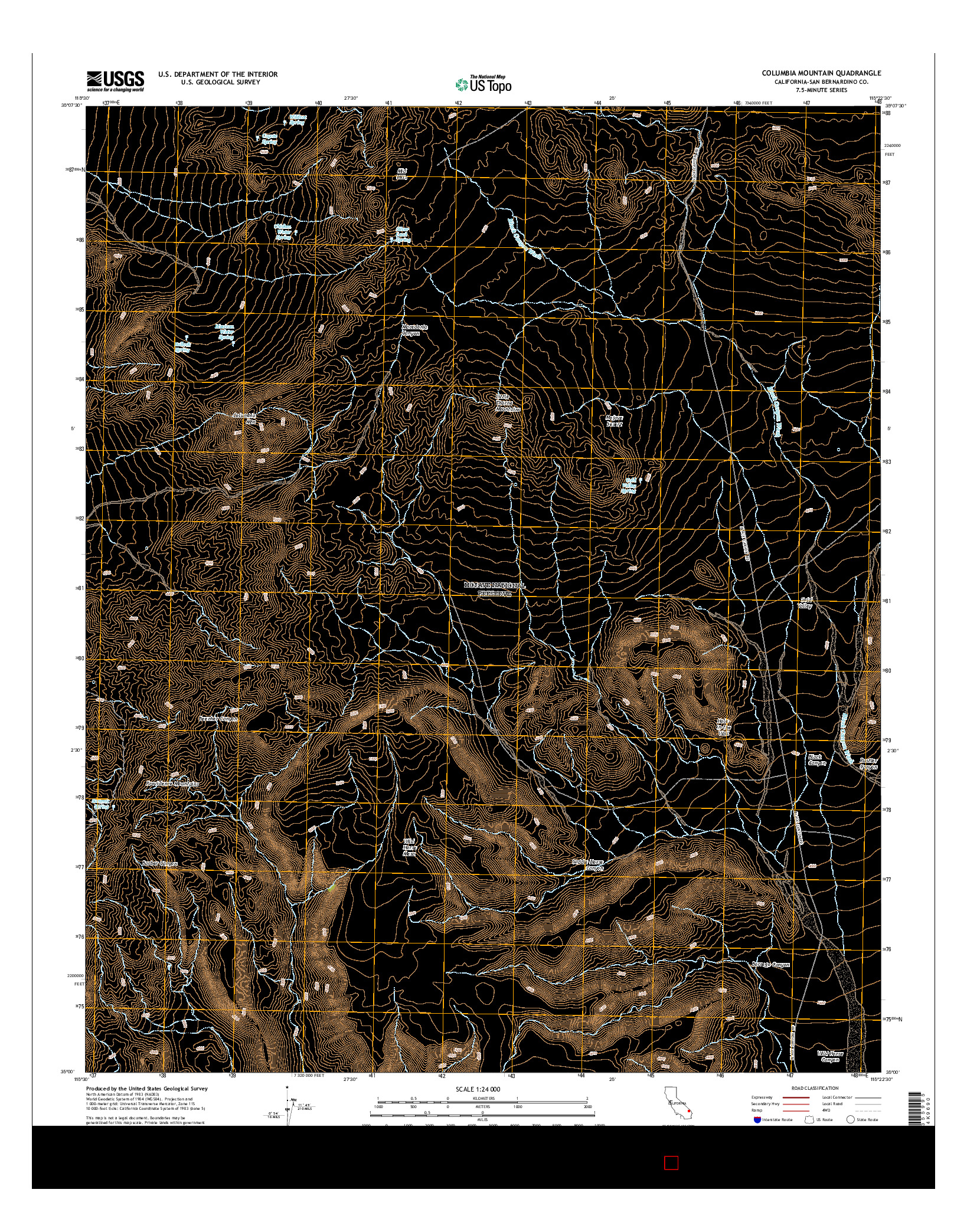 USGS US TOPO 7.5-MINUTE MAP FOR COLUMBIA MOUNTAIN, CA 2015
