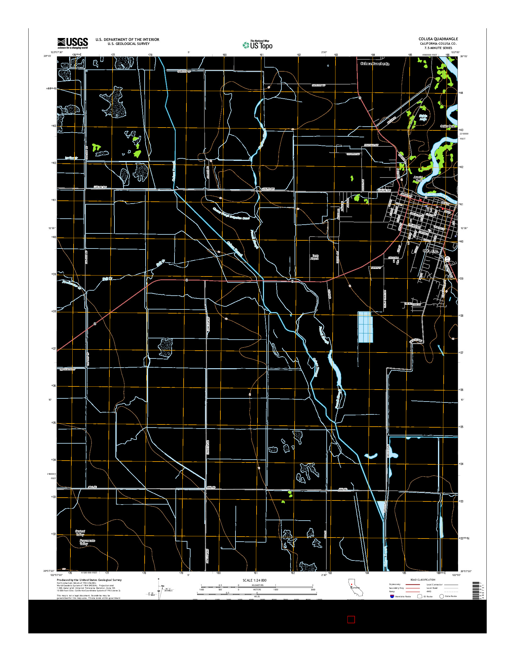 USGS US TOPO 7.5-MINUTE MAP FOR COLUSA, CA 2015