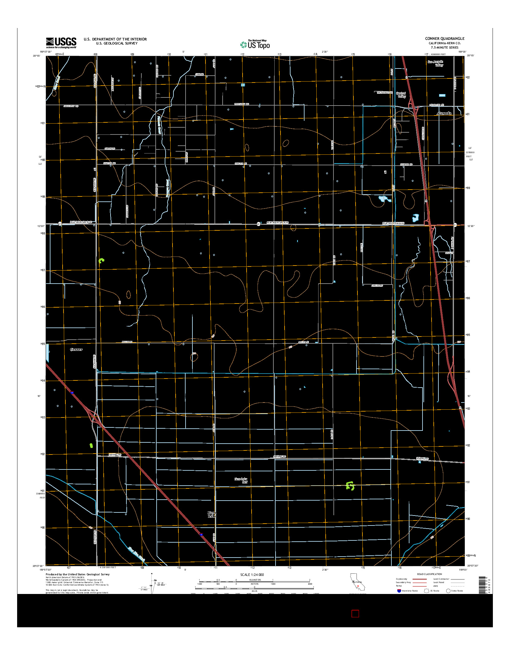 USGS US TOPO 7.5-MINUTE MAP FOR CONNER, CA 2015