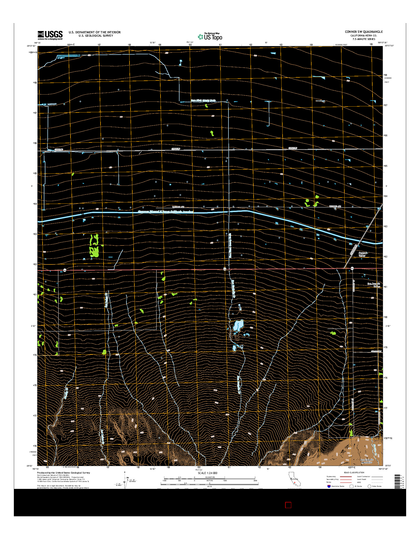USGS US TOPO 7.5-MINUTE MAP FOR CONNER SW, CA 2015
