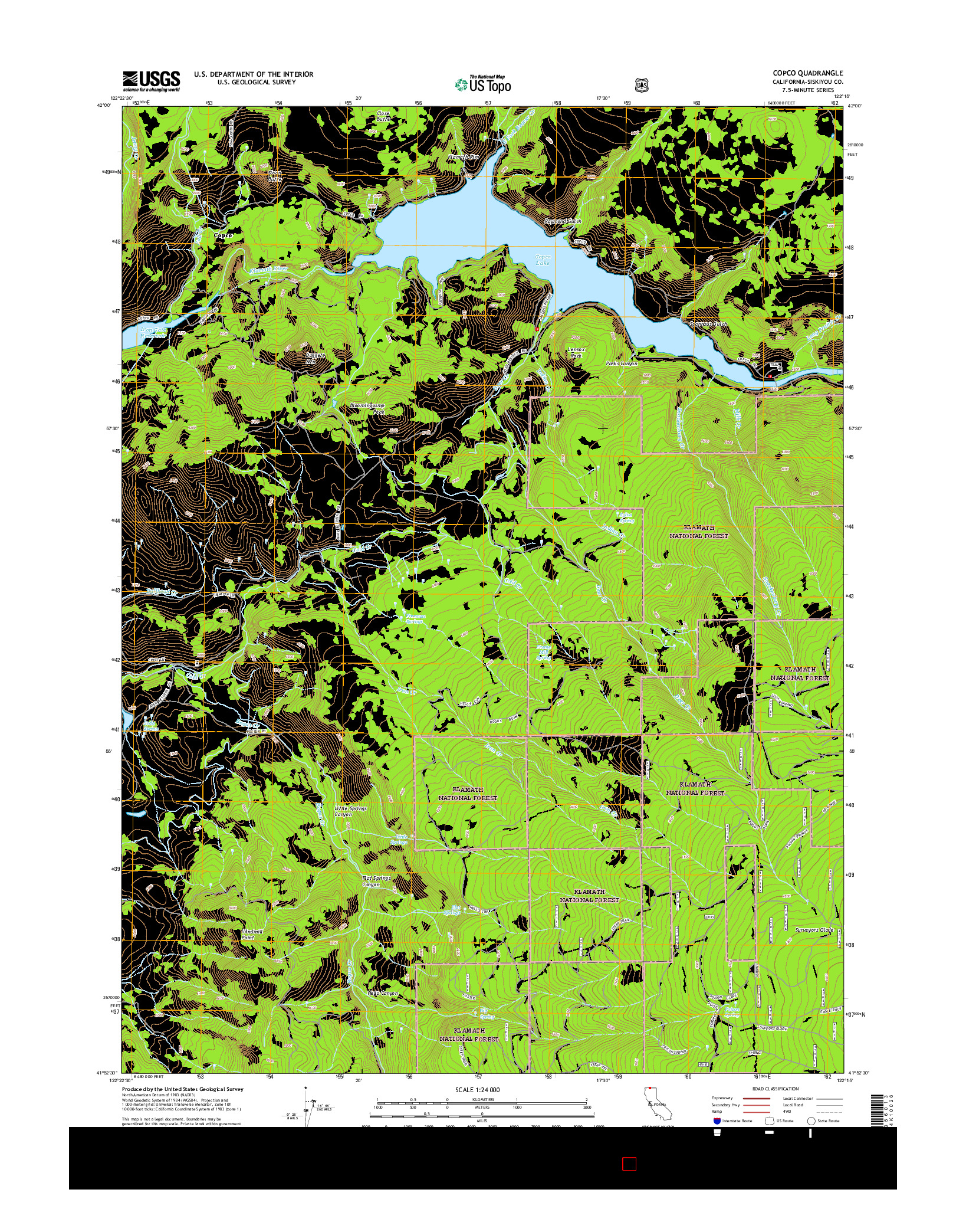 USGS US TOPO 7.5-MINUTE MAP FOR COPCO, CA 2015