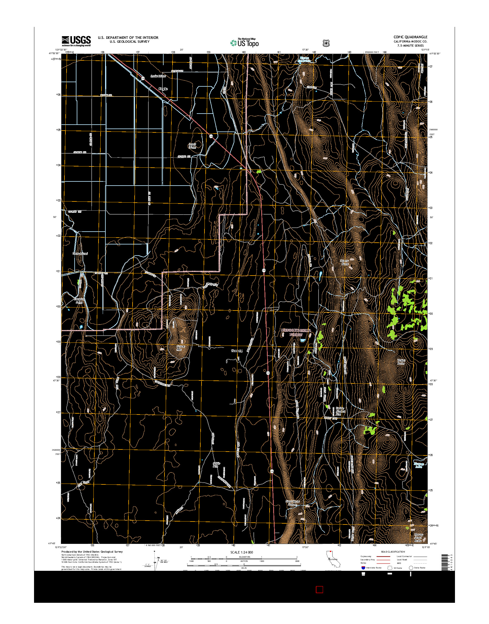 USGS US TOPO 7.5-MINUTE MAP FOR COPIC, CA 2015